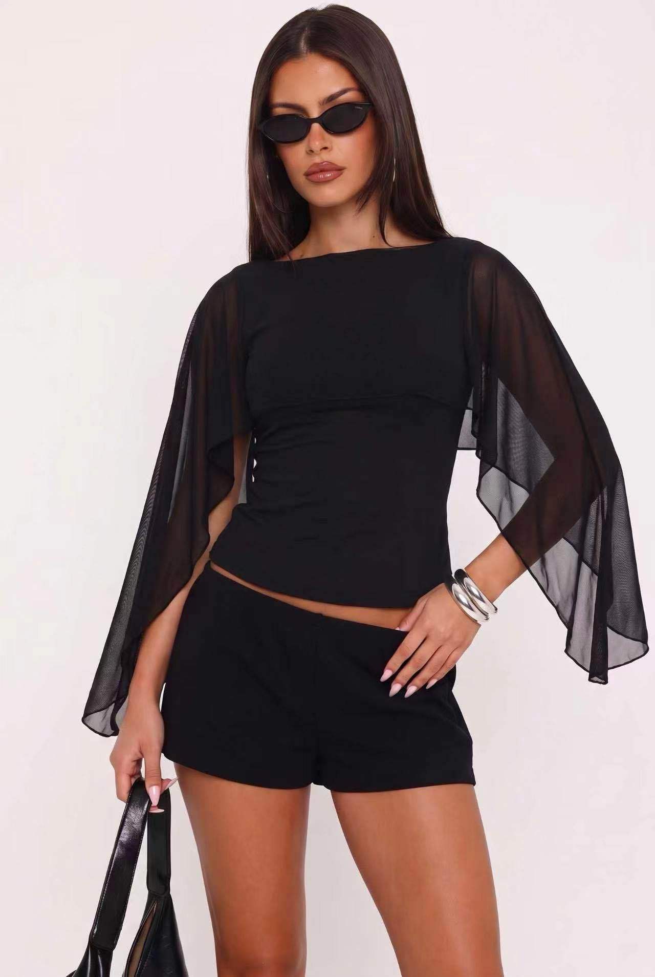 Ruffle-Trim Fitted Top