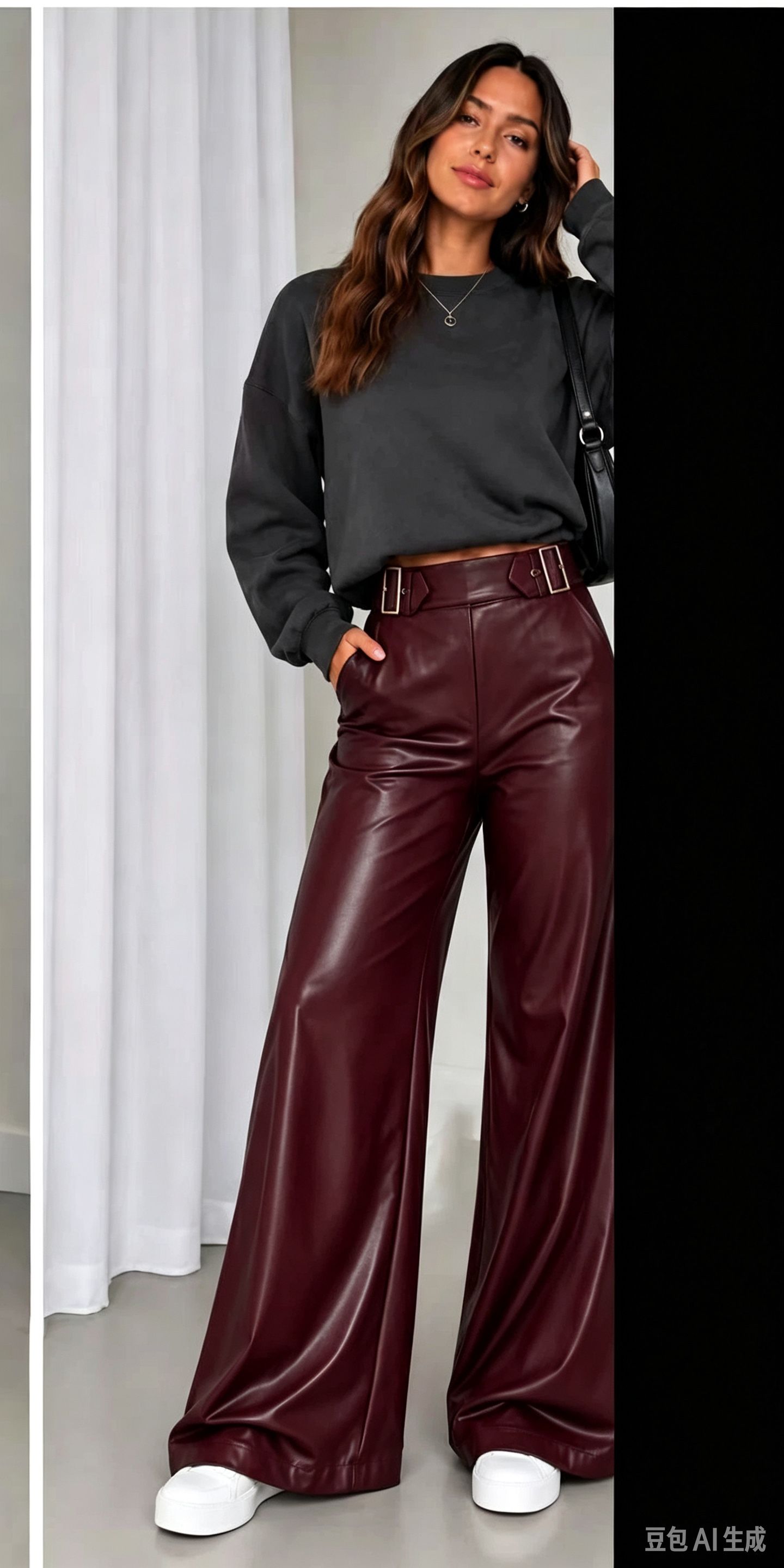 High-Waisted Wide-Leg Trousers