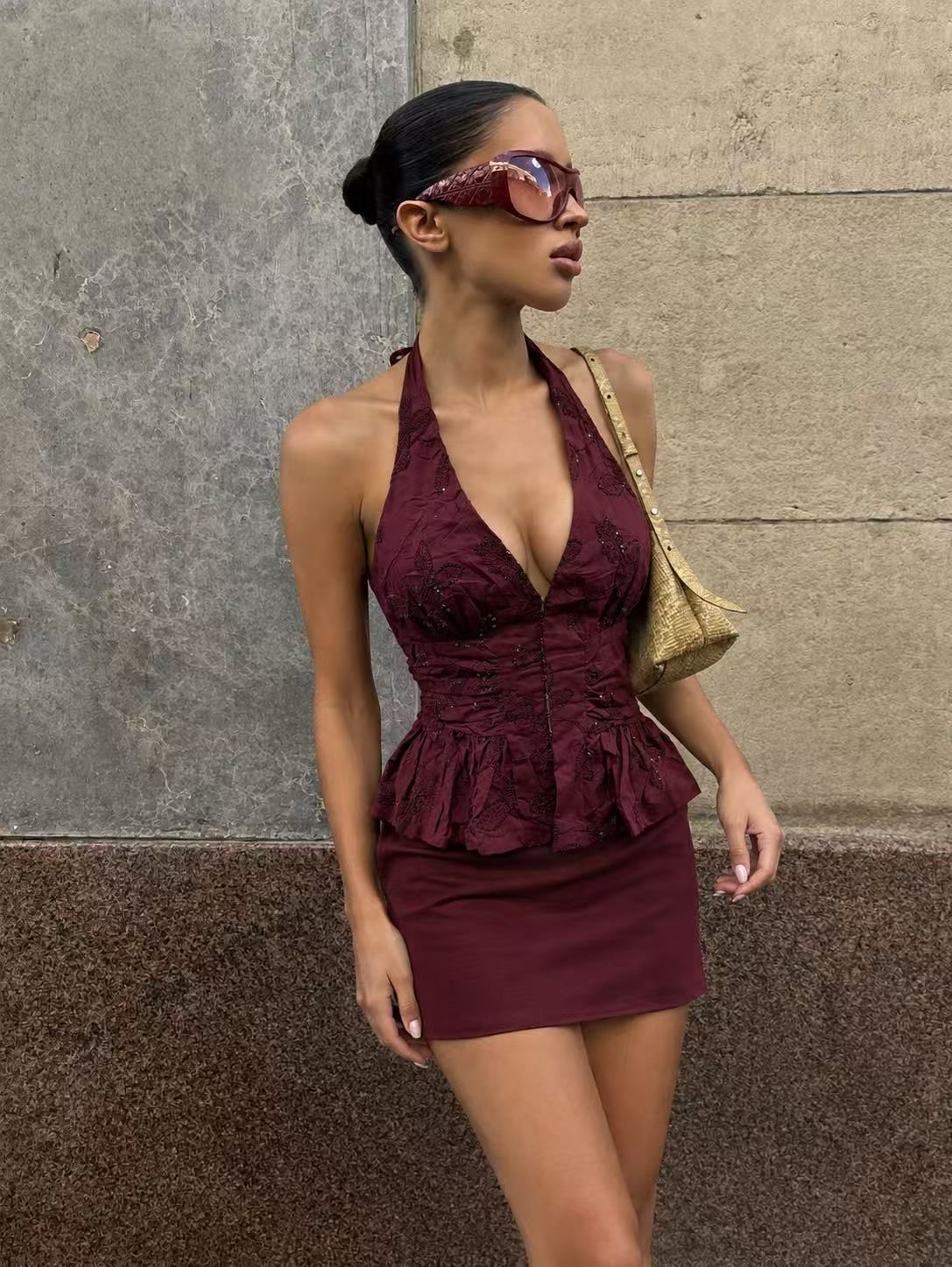 Halter Peplum Top