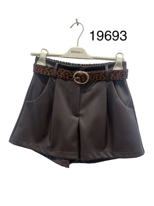 Vegan Leather Shorts with Belt