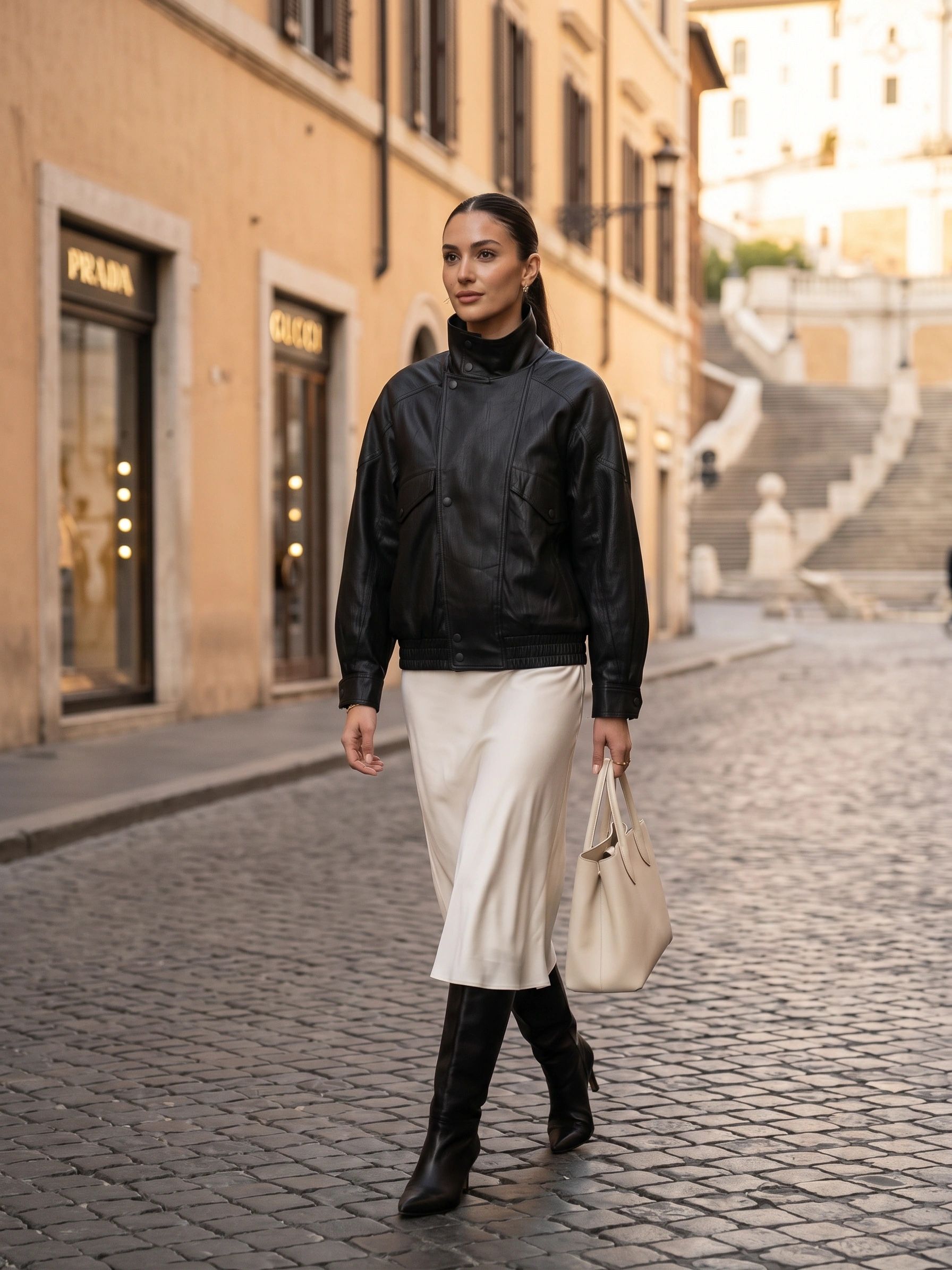 Oversized Jacket with Stand Collar