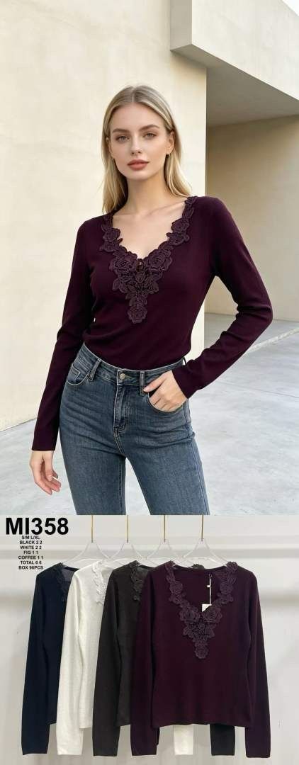 Lace-Trim Sweater
