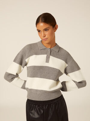 Striped Polo Sweater