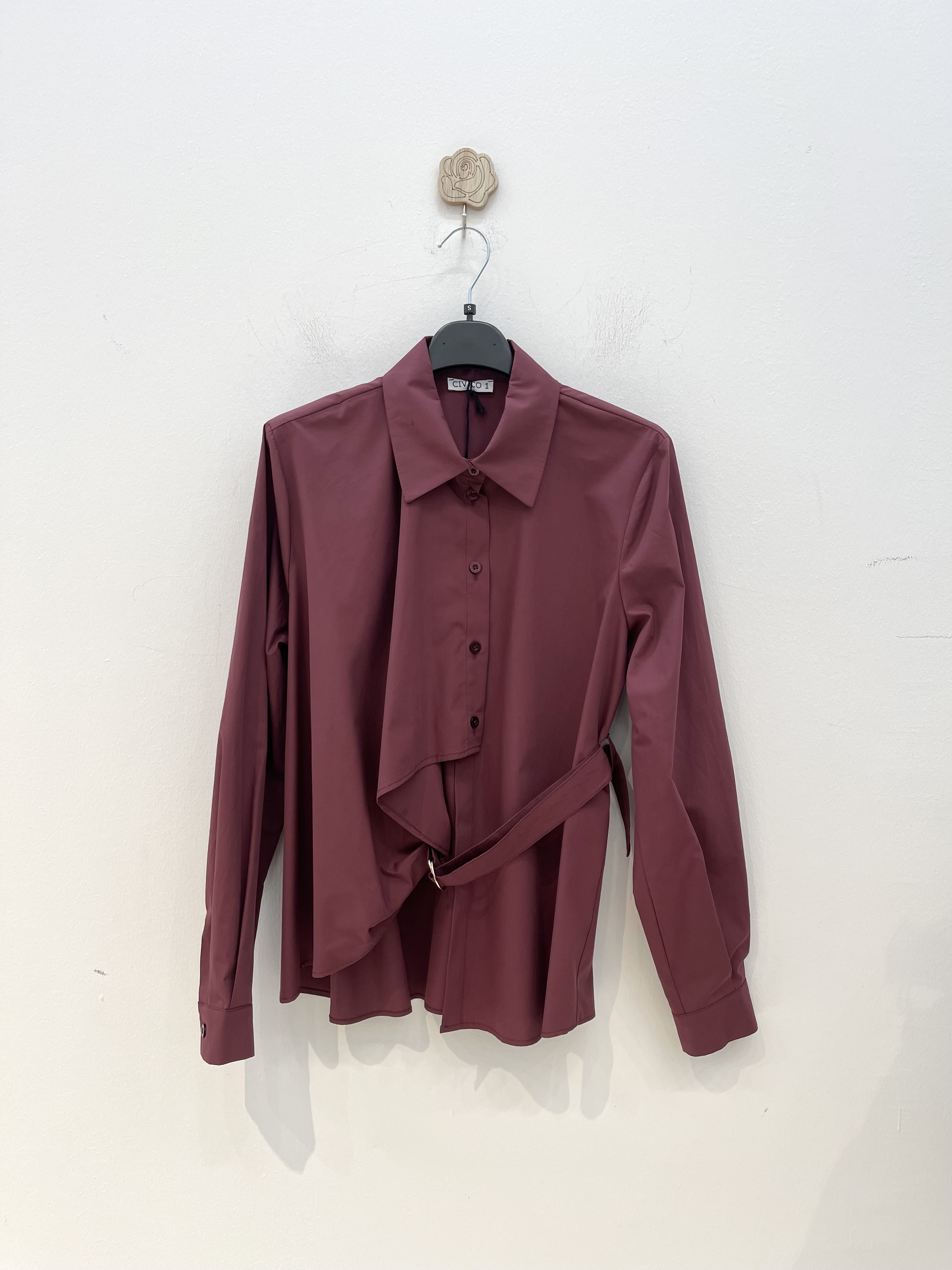 Straight Shirt with Waist Belt