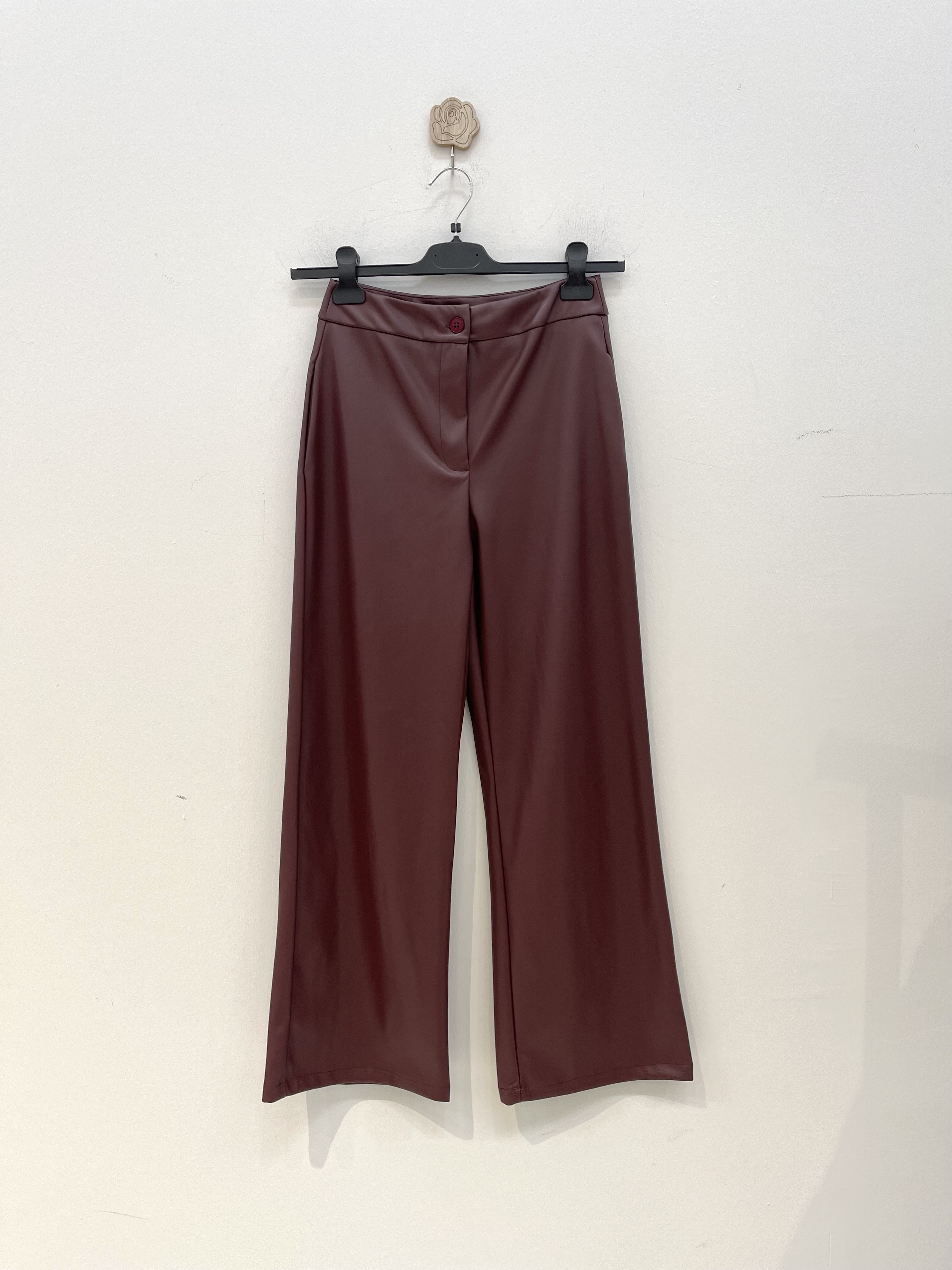 Straight Faux-Leather Trousers