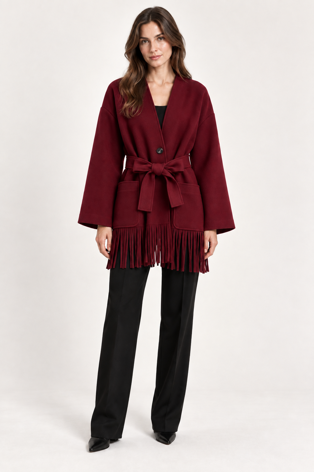 Long Fringe Coat