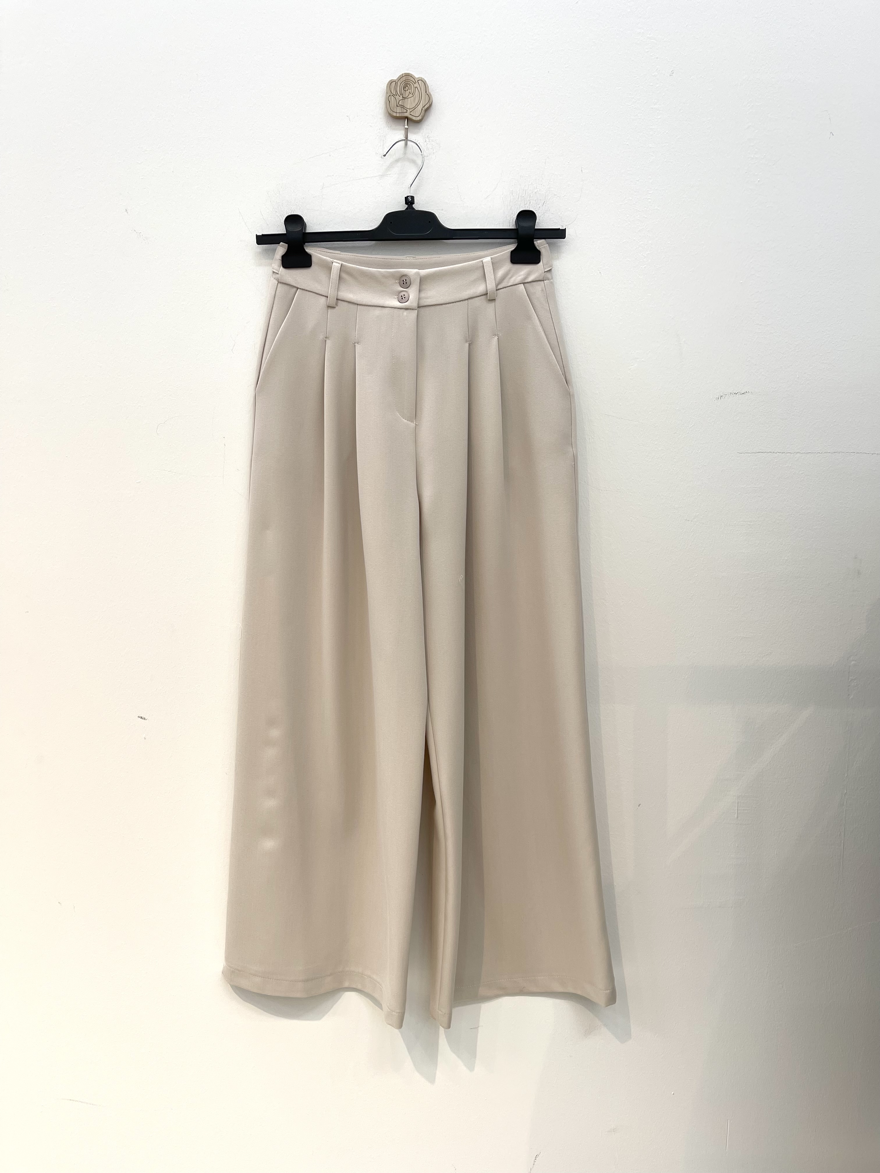 Wide-Leg Pleated Trousers