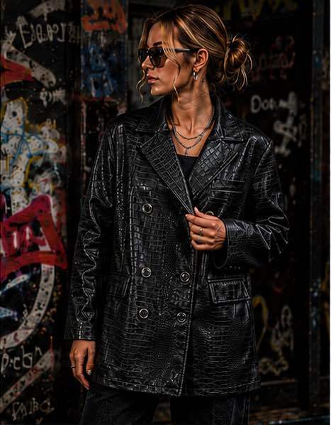 Double-Breasted Patterned Jacket