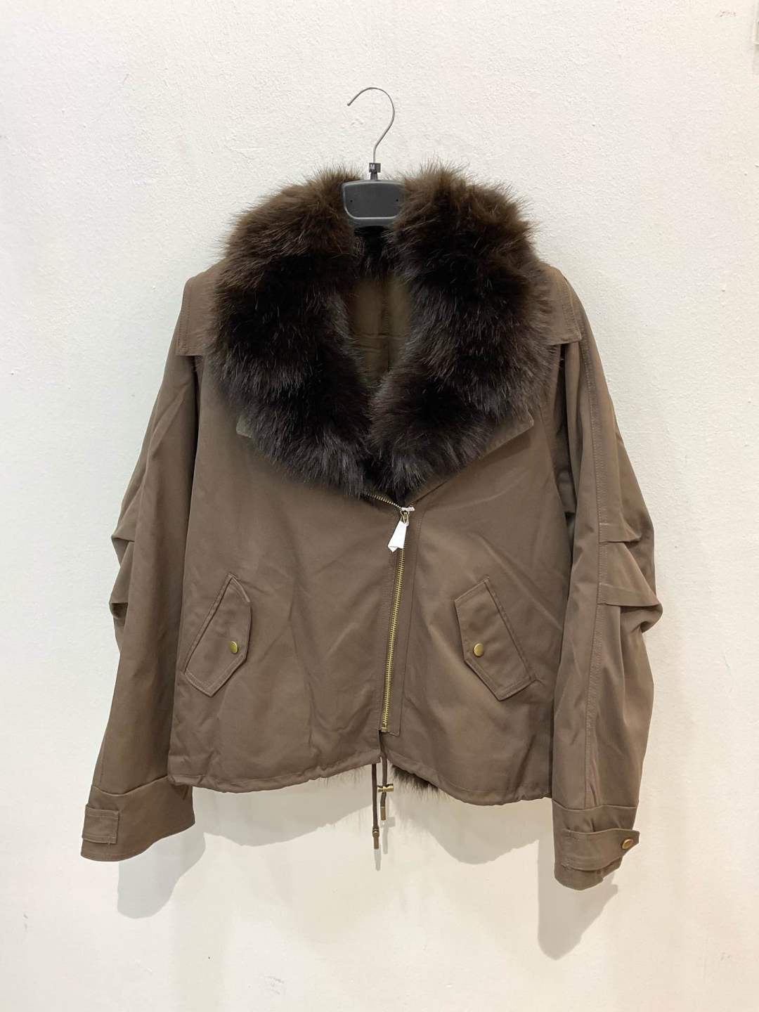 Relaxed Jacket with Faux-Fur Collar