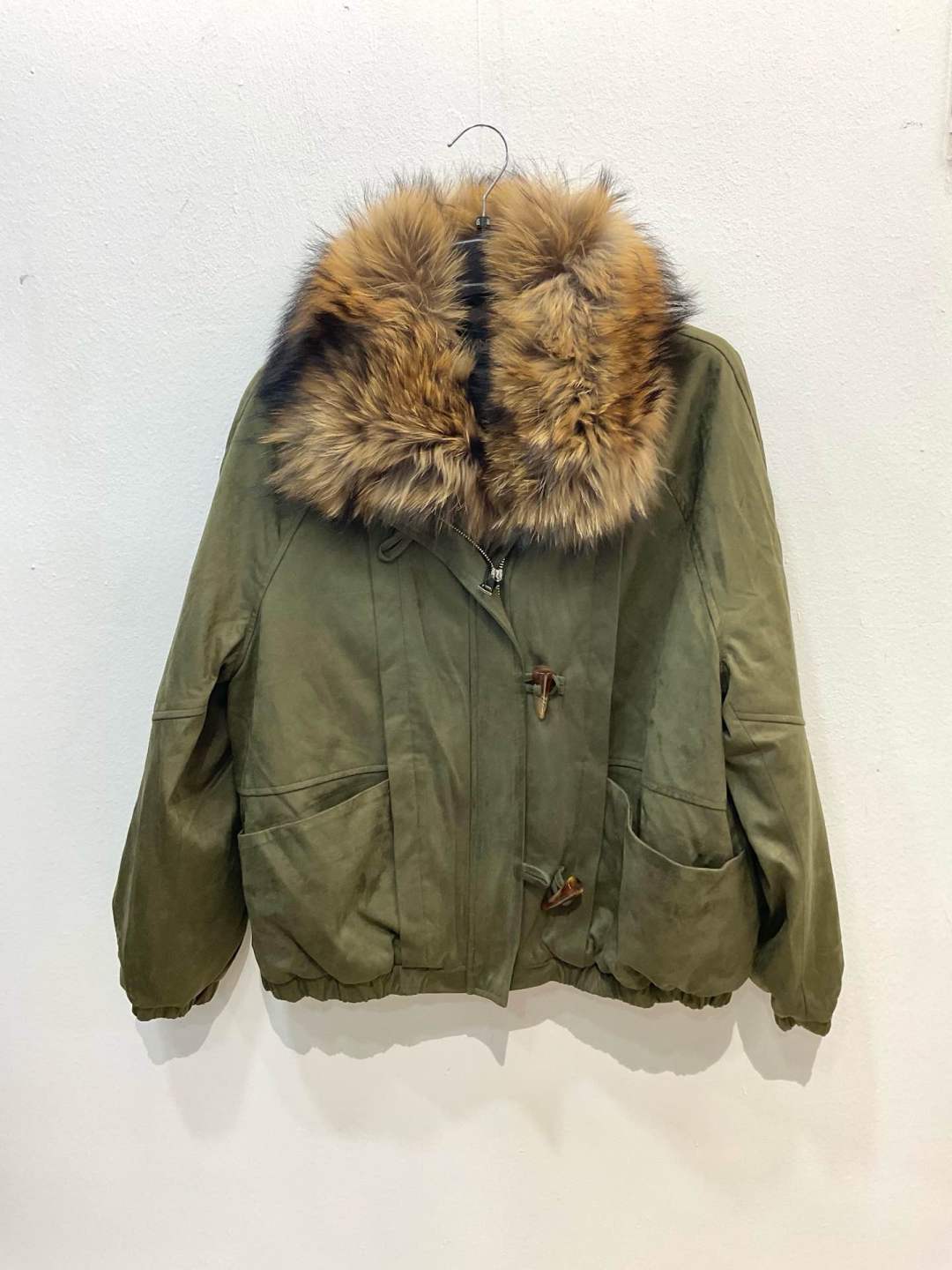 Short Jacket with Faux-Fur Collar