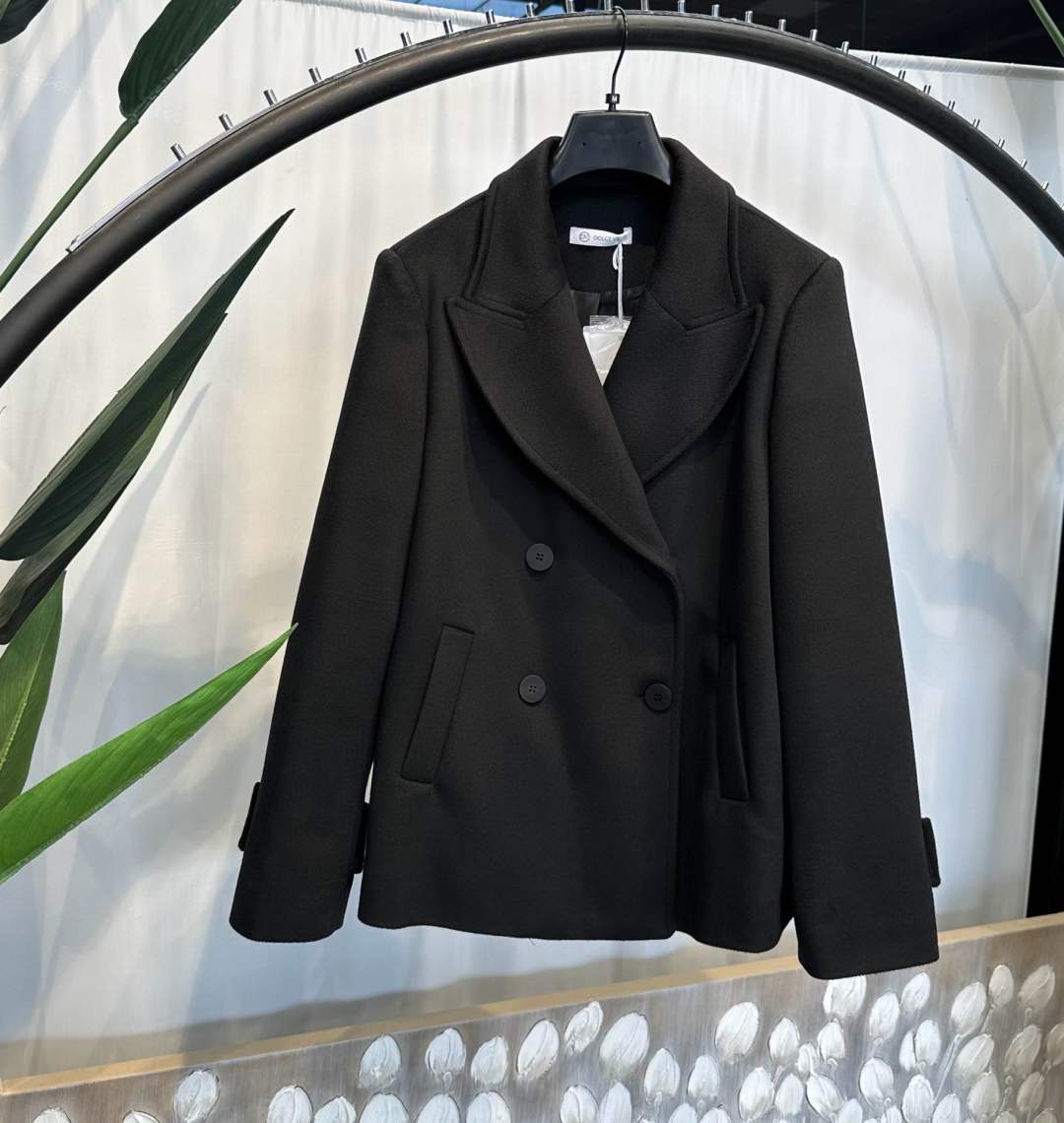 Short Tailored Coat with Lapels