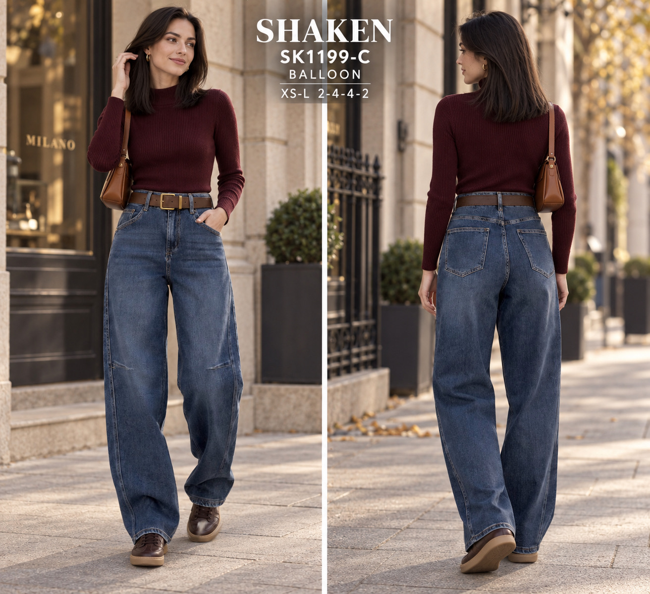 High‑Waisted Wide‑Leg Trousers