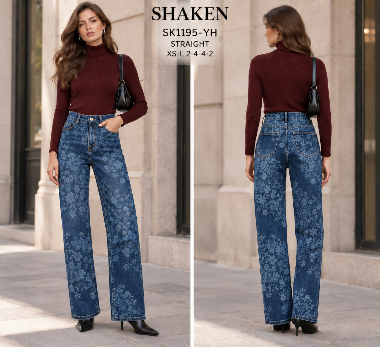 High-Rise Straight Jeans