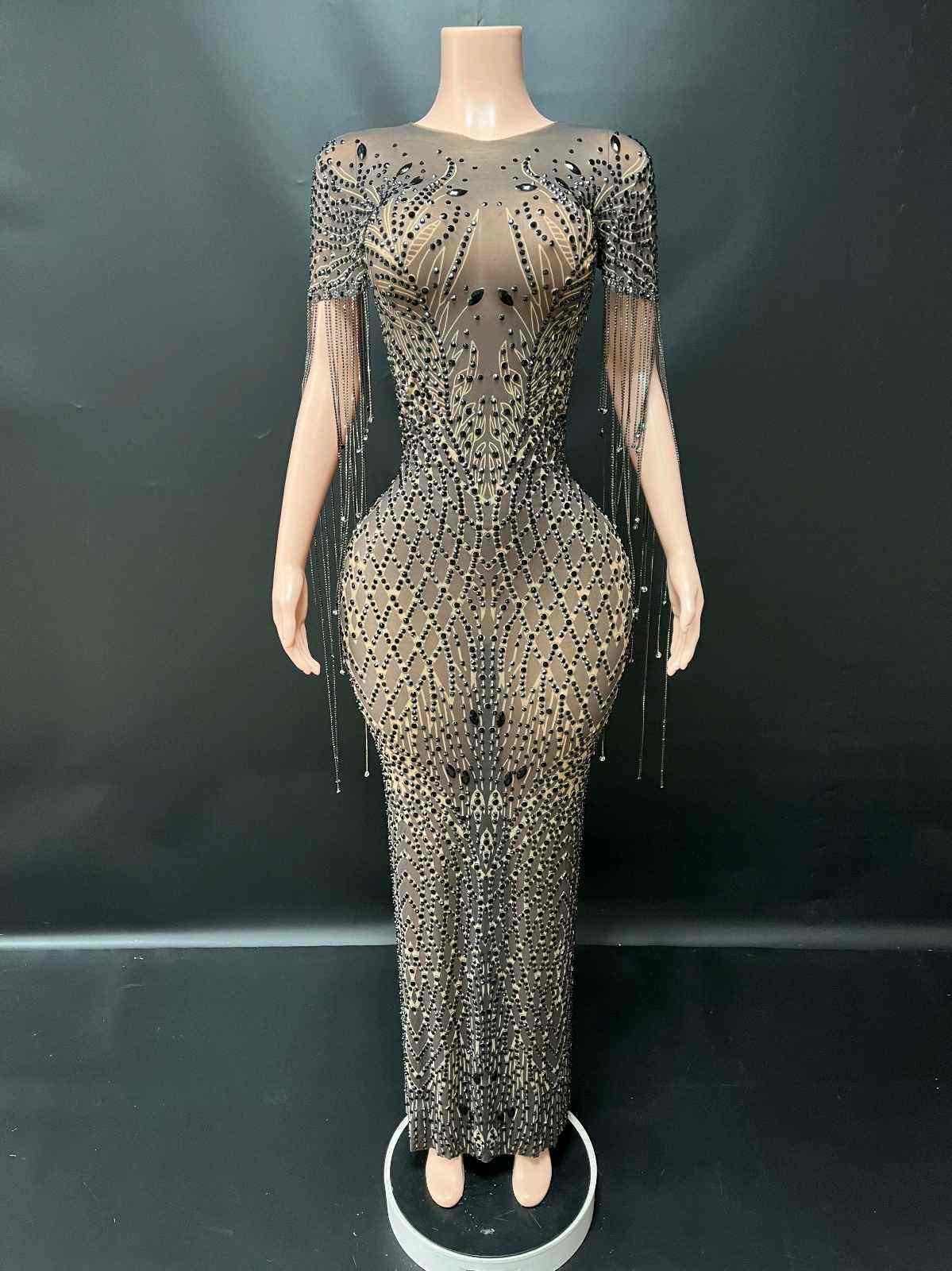 Sequin Pencil Maxi Dress