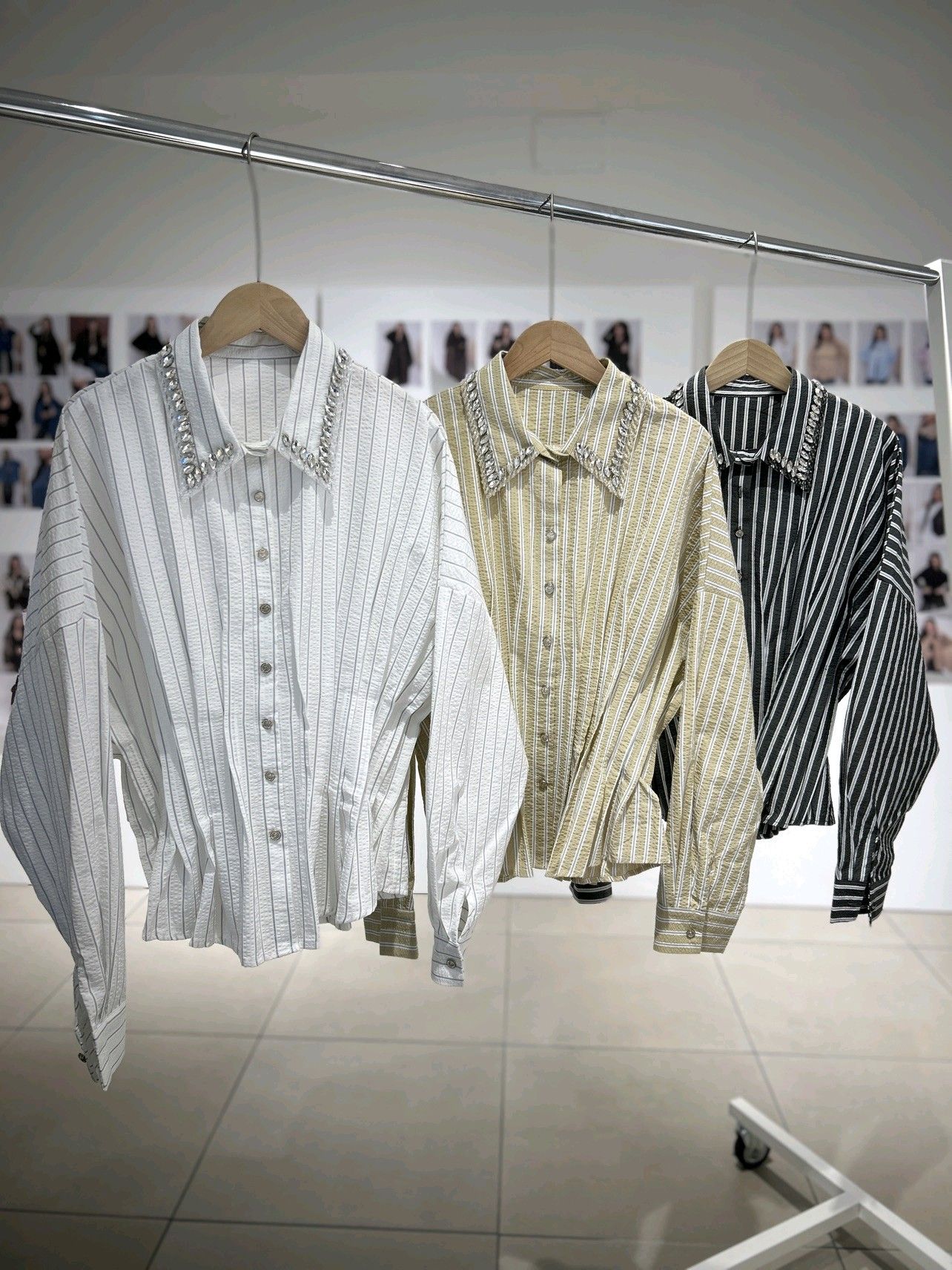 Striped Shirt with Stud Details