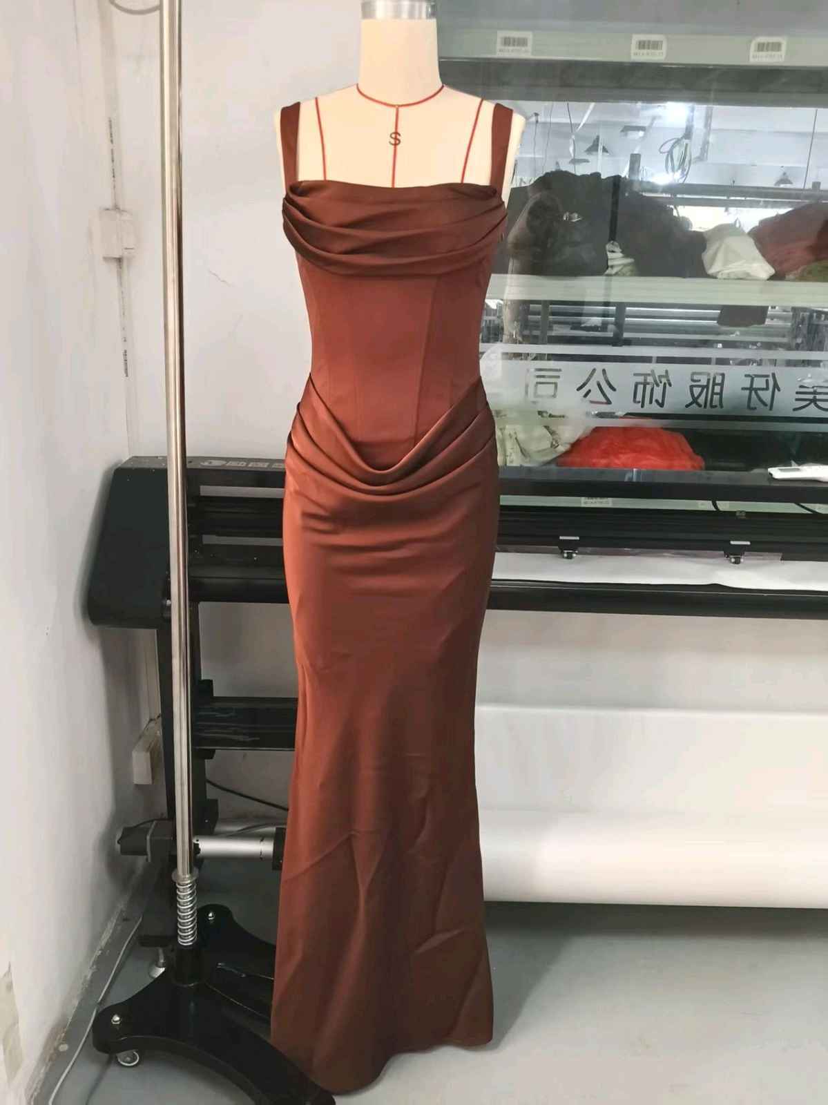 Fitted Maxi Dress with Cowl Neck