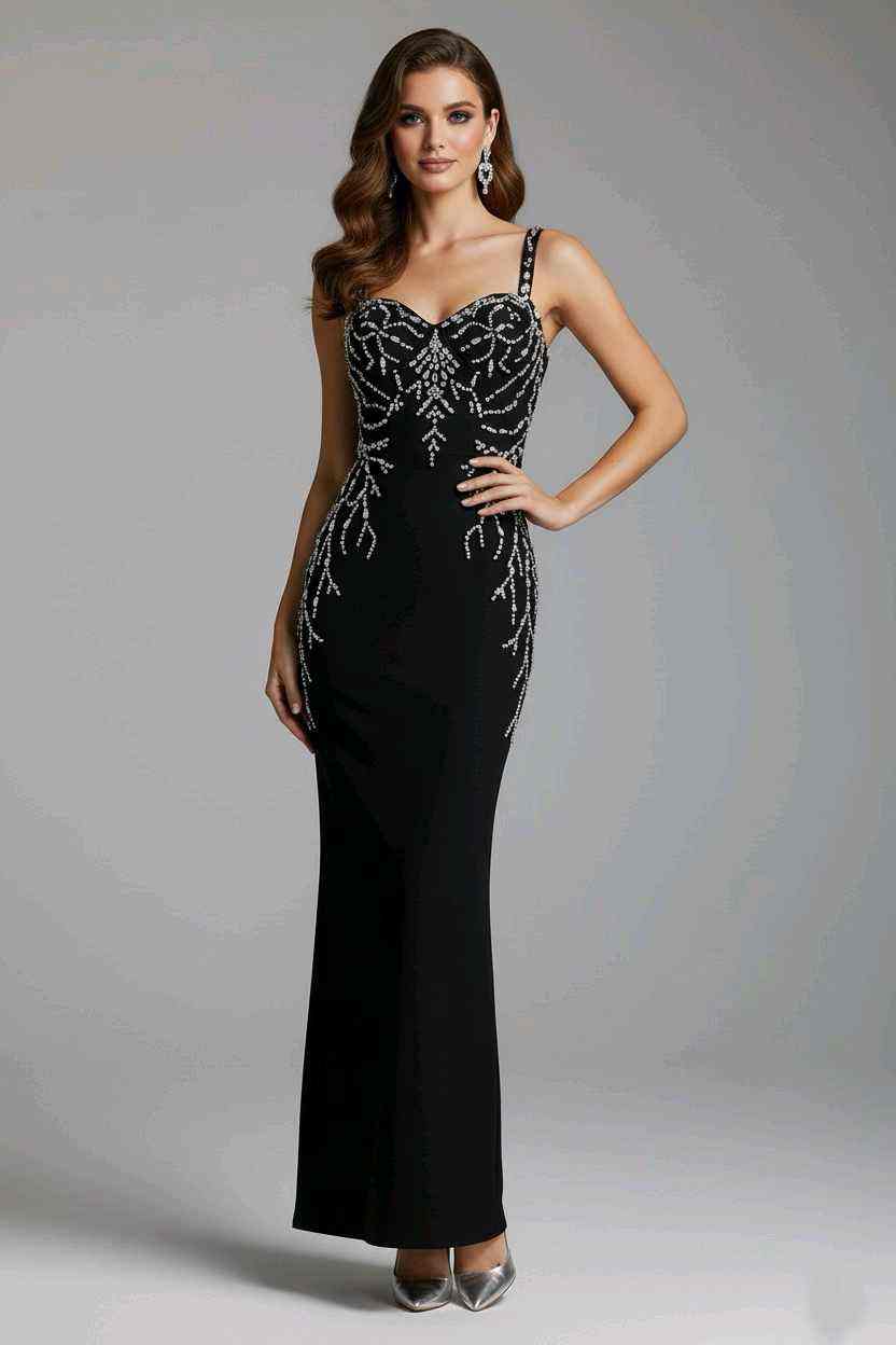 Heart-Detail Mermaid Maxi Dress