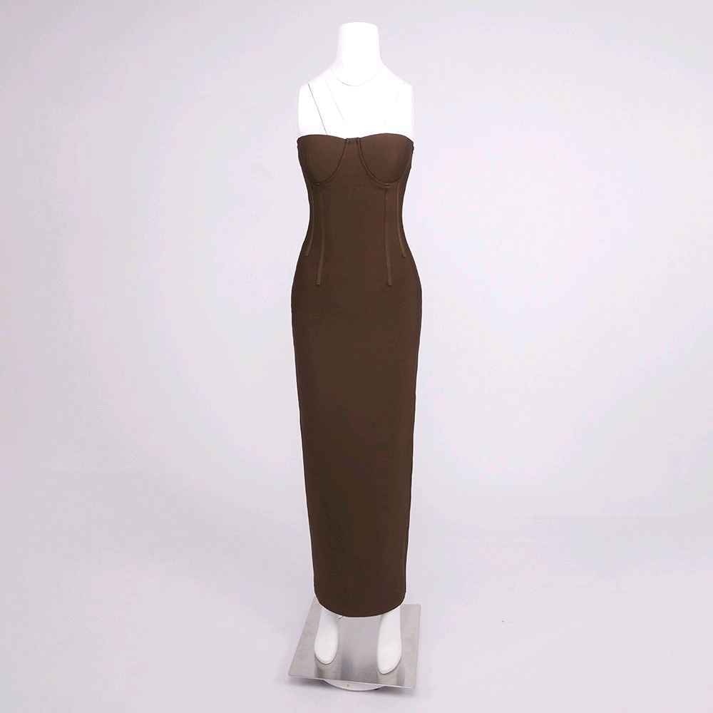Strapless Maxi Corset Dress with Slit