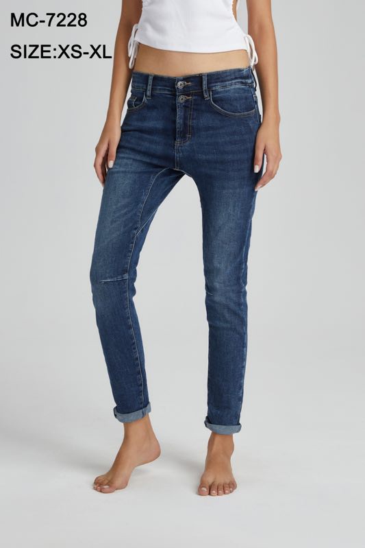 Button‑Front Skinny Jeans