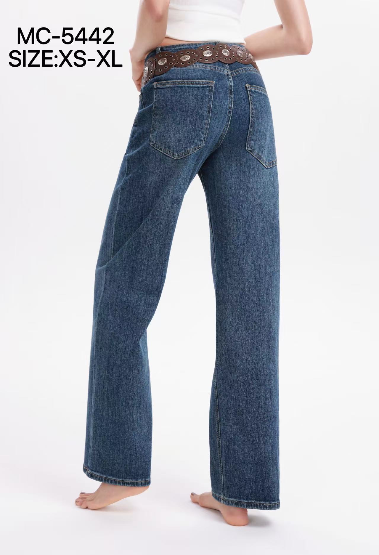 Straight-Leg Denim Jeans, Mid Rise