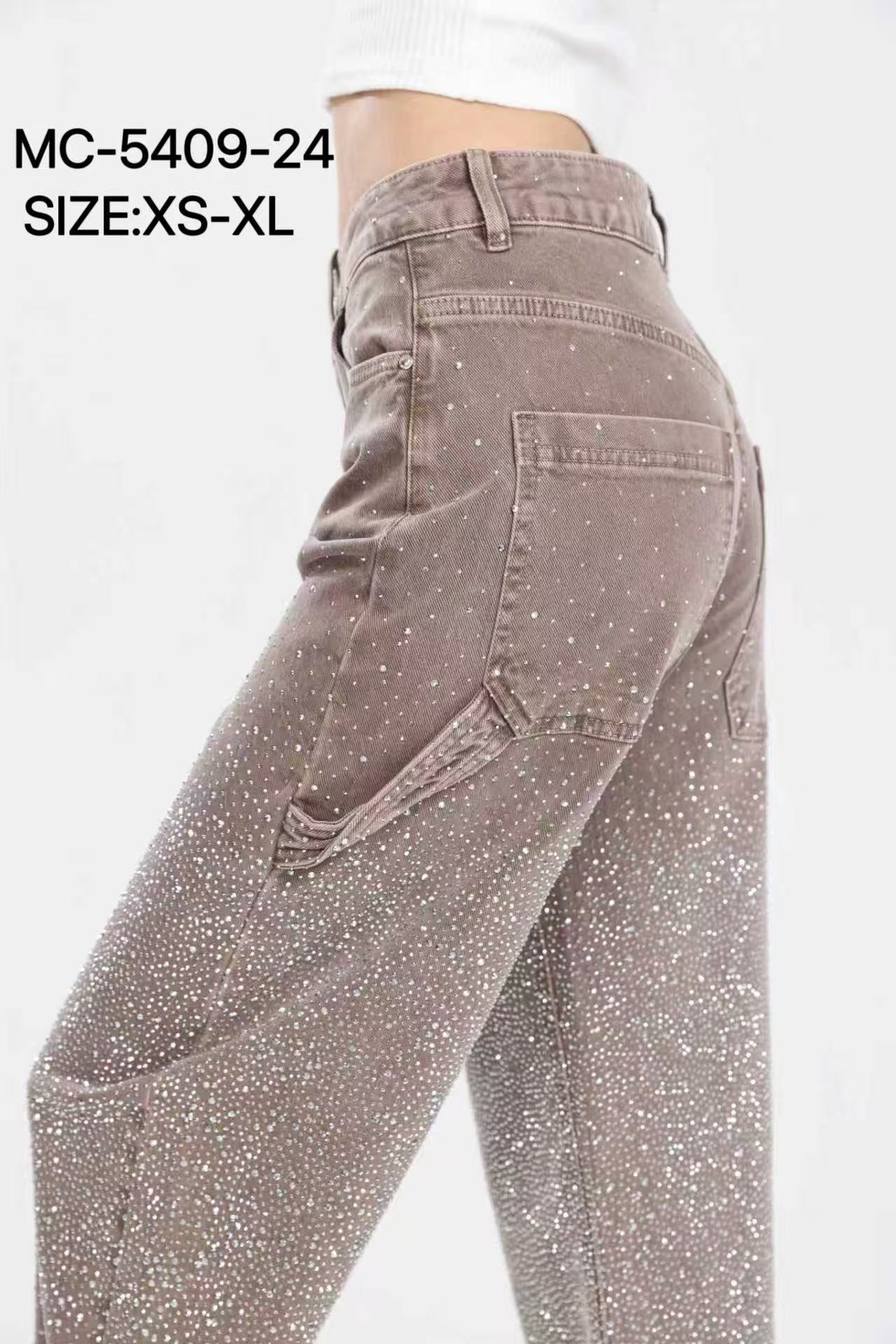 Wide Sequin Jeans