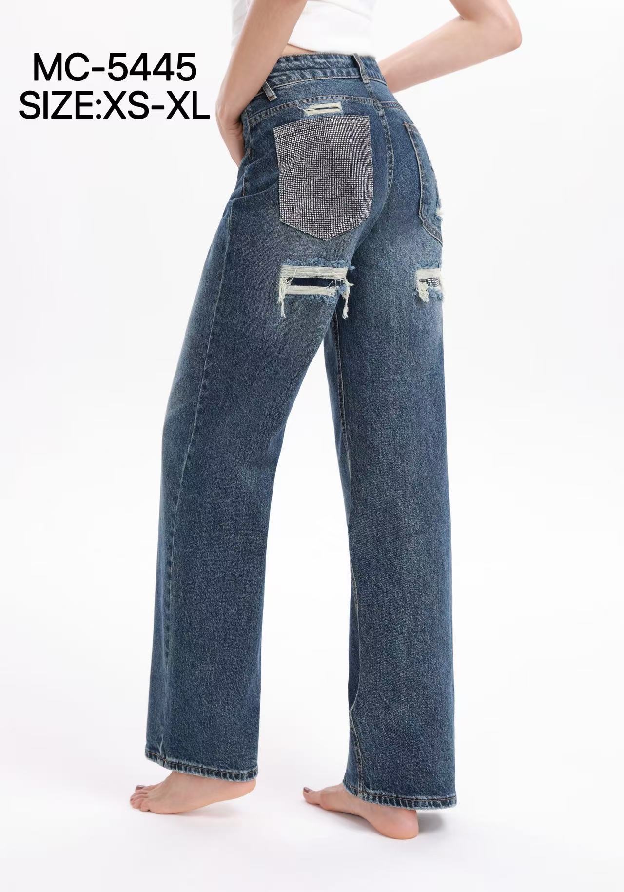 Wide-Leg Sequin Jeans