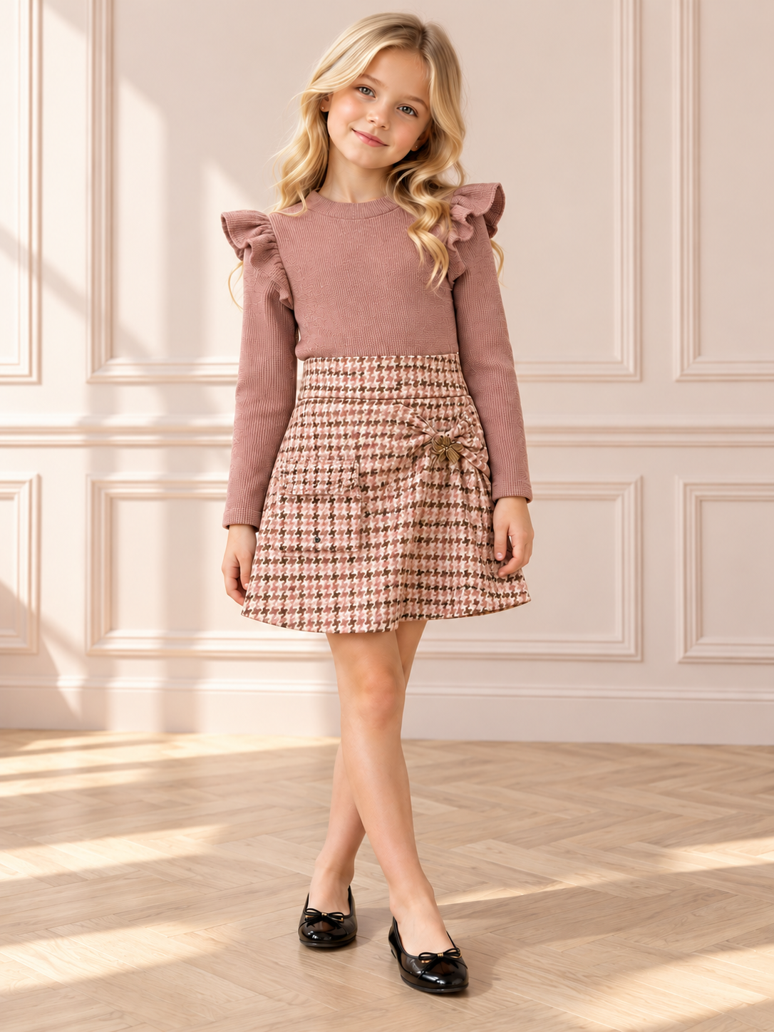 A-line Mini Dress with Ruffles