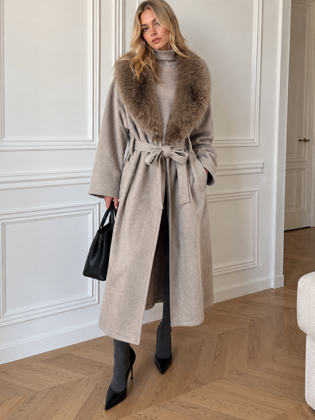 Midi Tie-Waist Coat