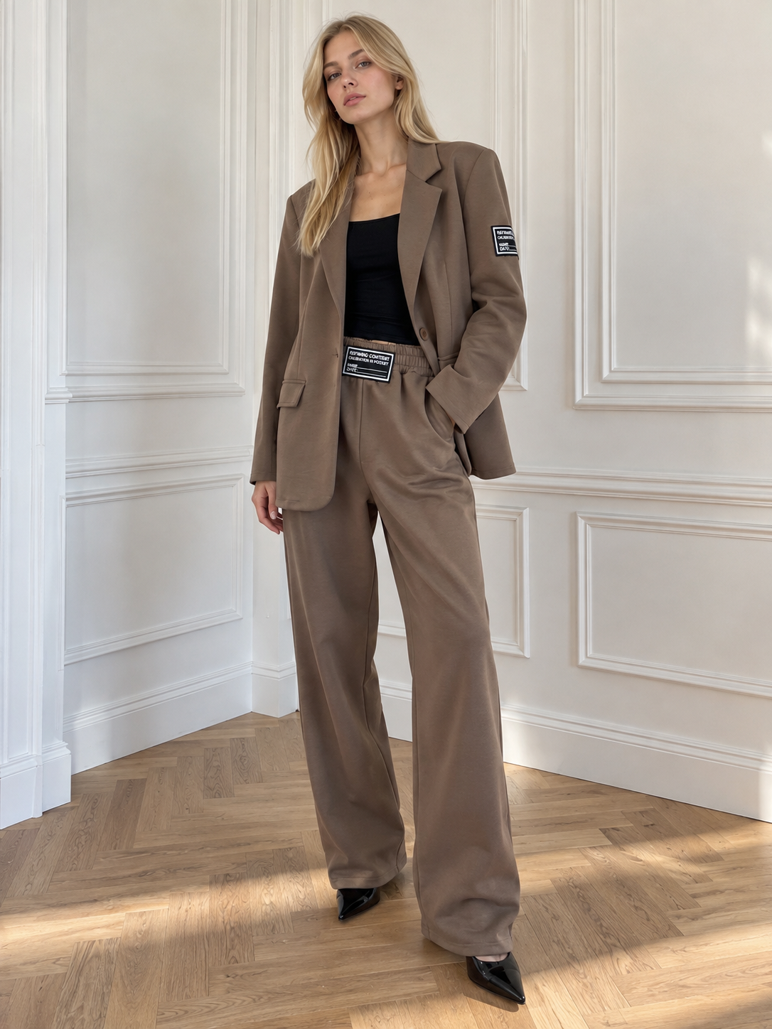 Blazer and Wide‑Leg Trousers Set