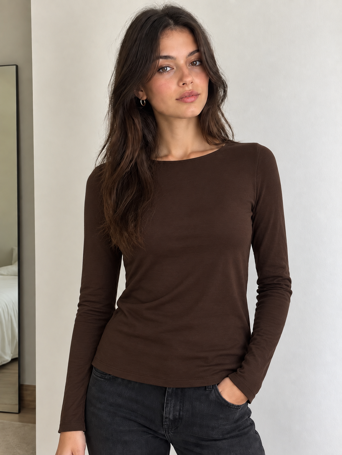 Fitted Boat-Neck Top