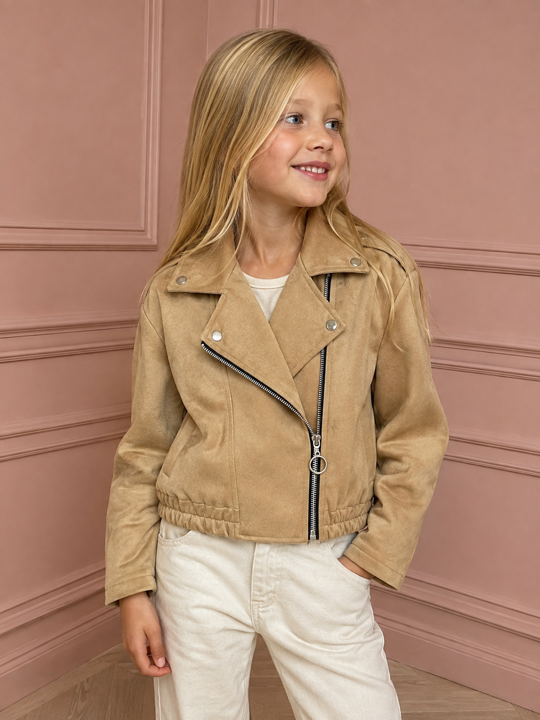 Flap-Detail Biker Jacket