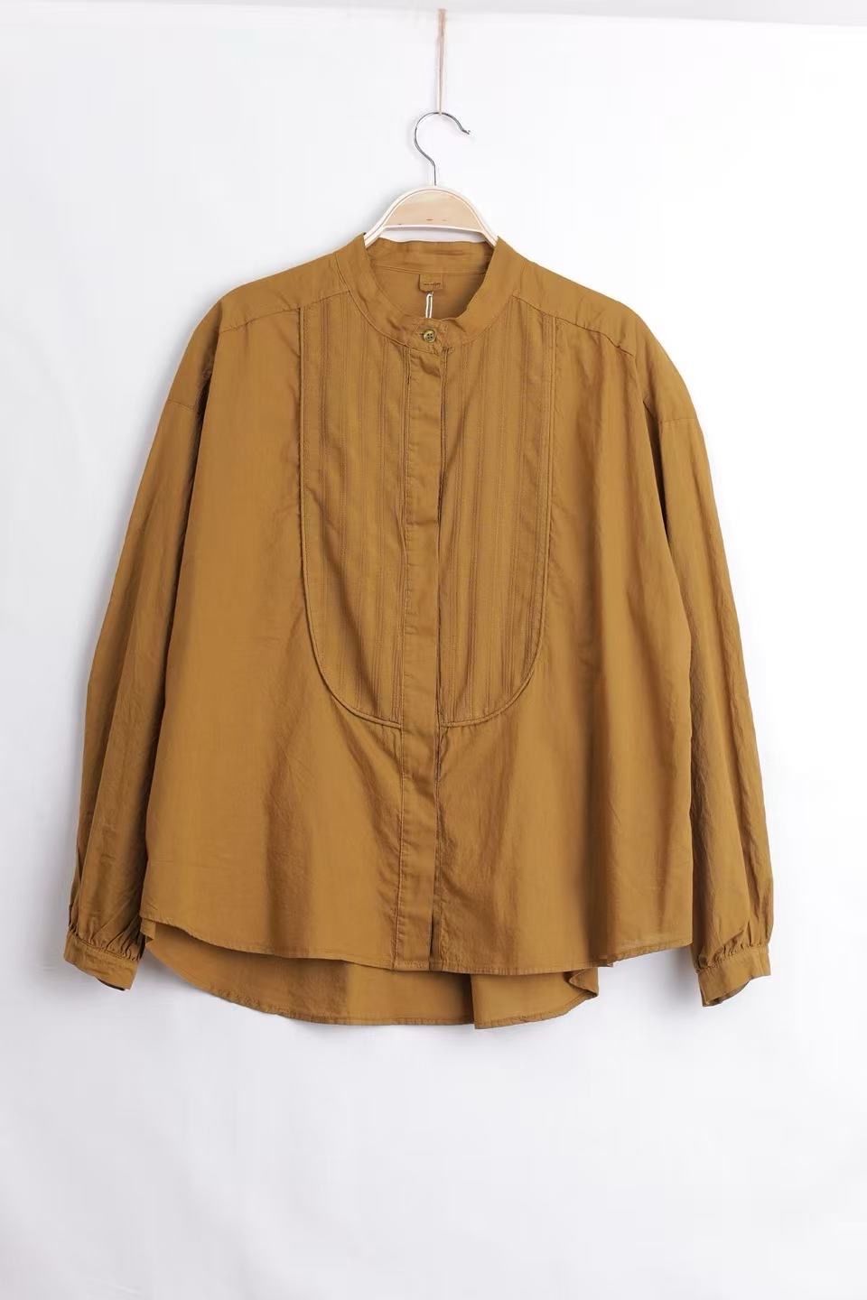 Relaxed Shirt with Stand Collar