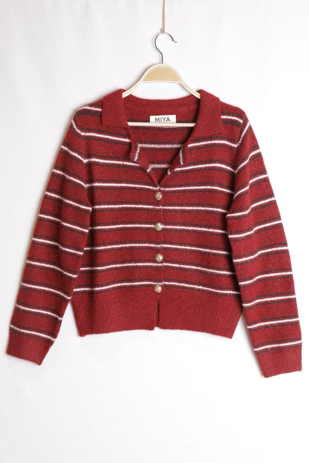 Polo‑Collar Cardigan