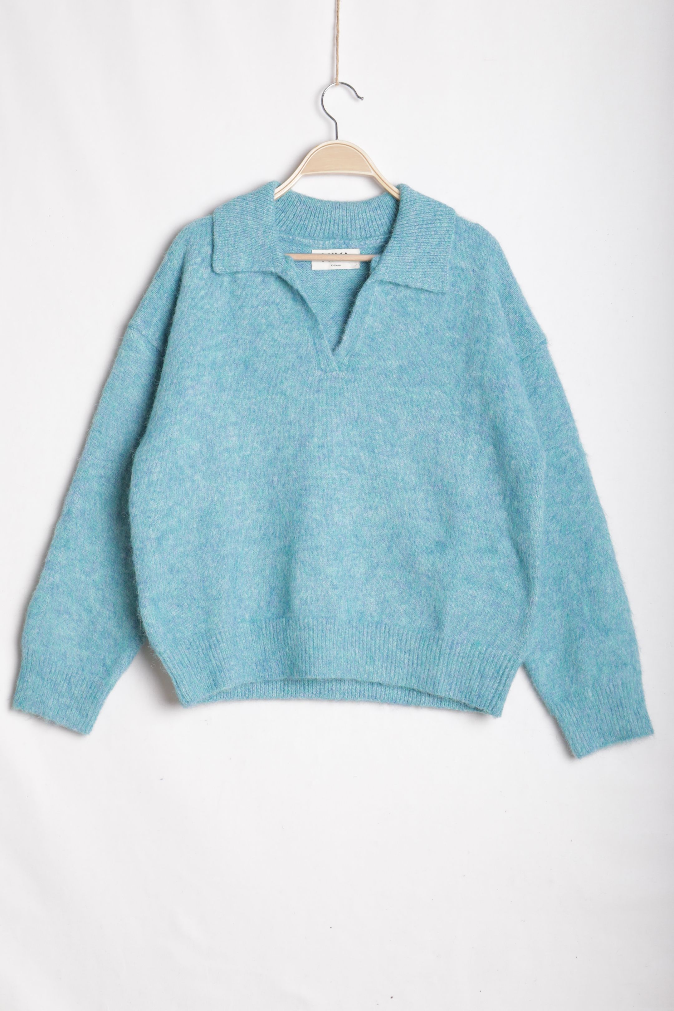 Oversized Polo-Collar Sweater