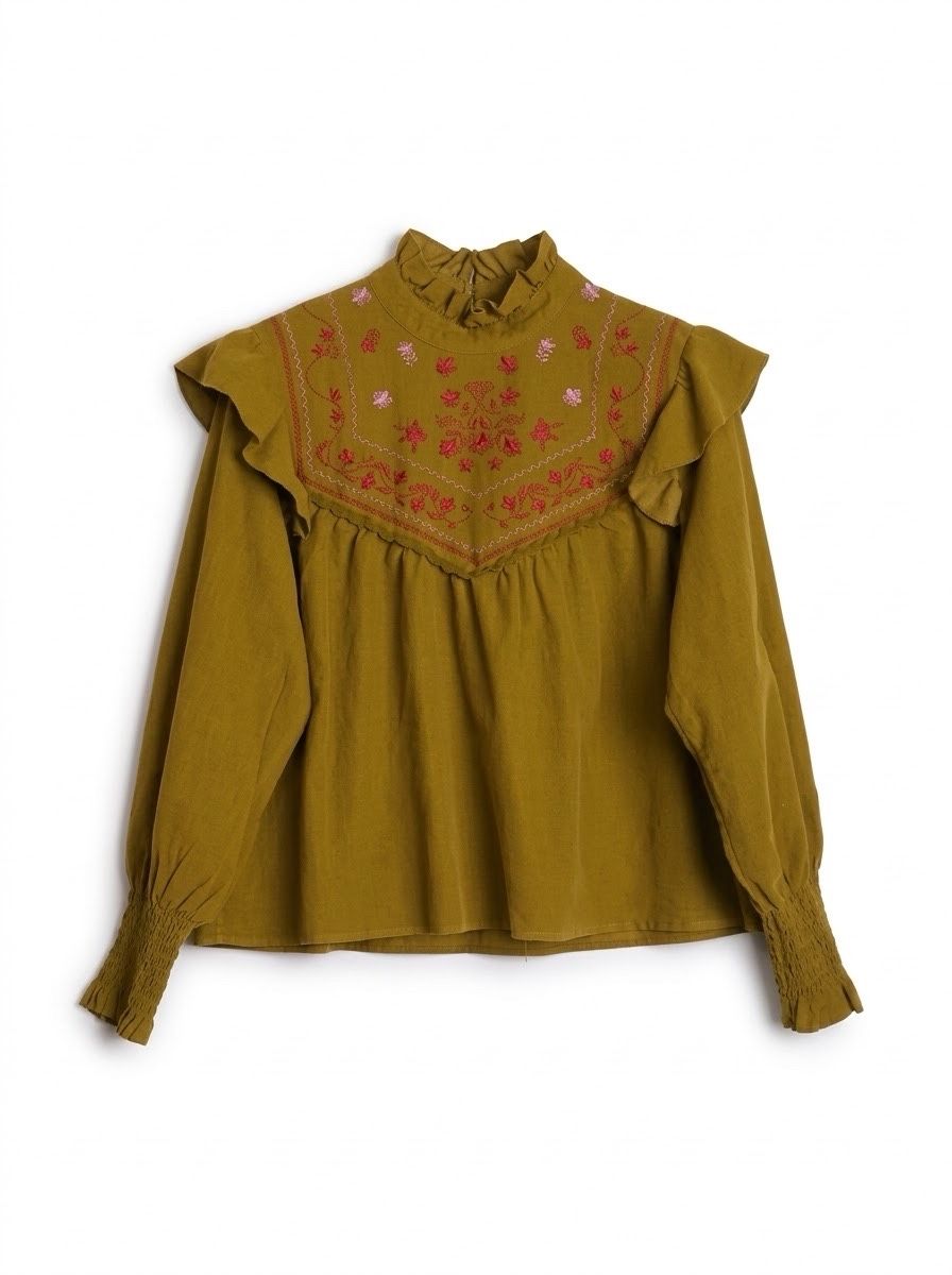 Ruffle-Trim Blouse
