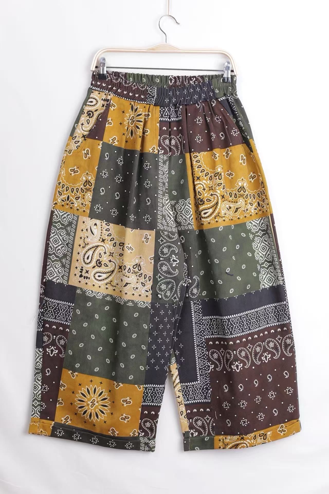 Wide 7/8 Paisley Trousers