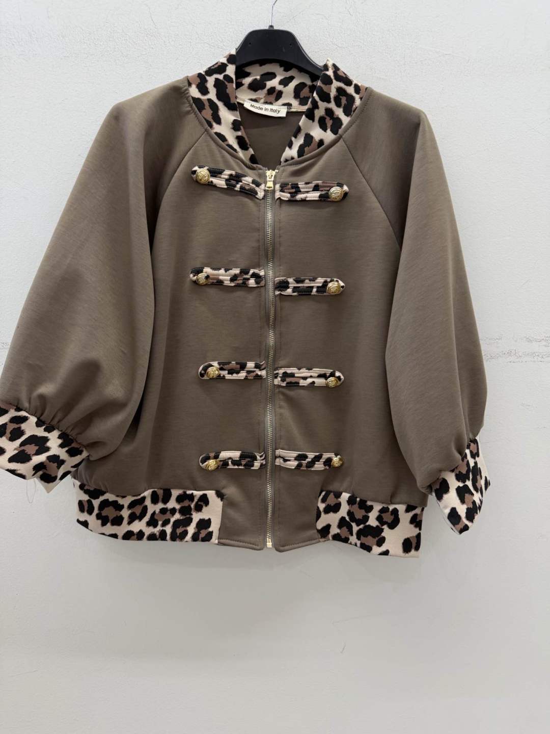 Bomber Jacket with Stand Collar