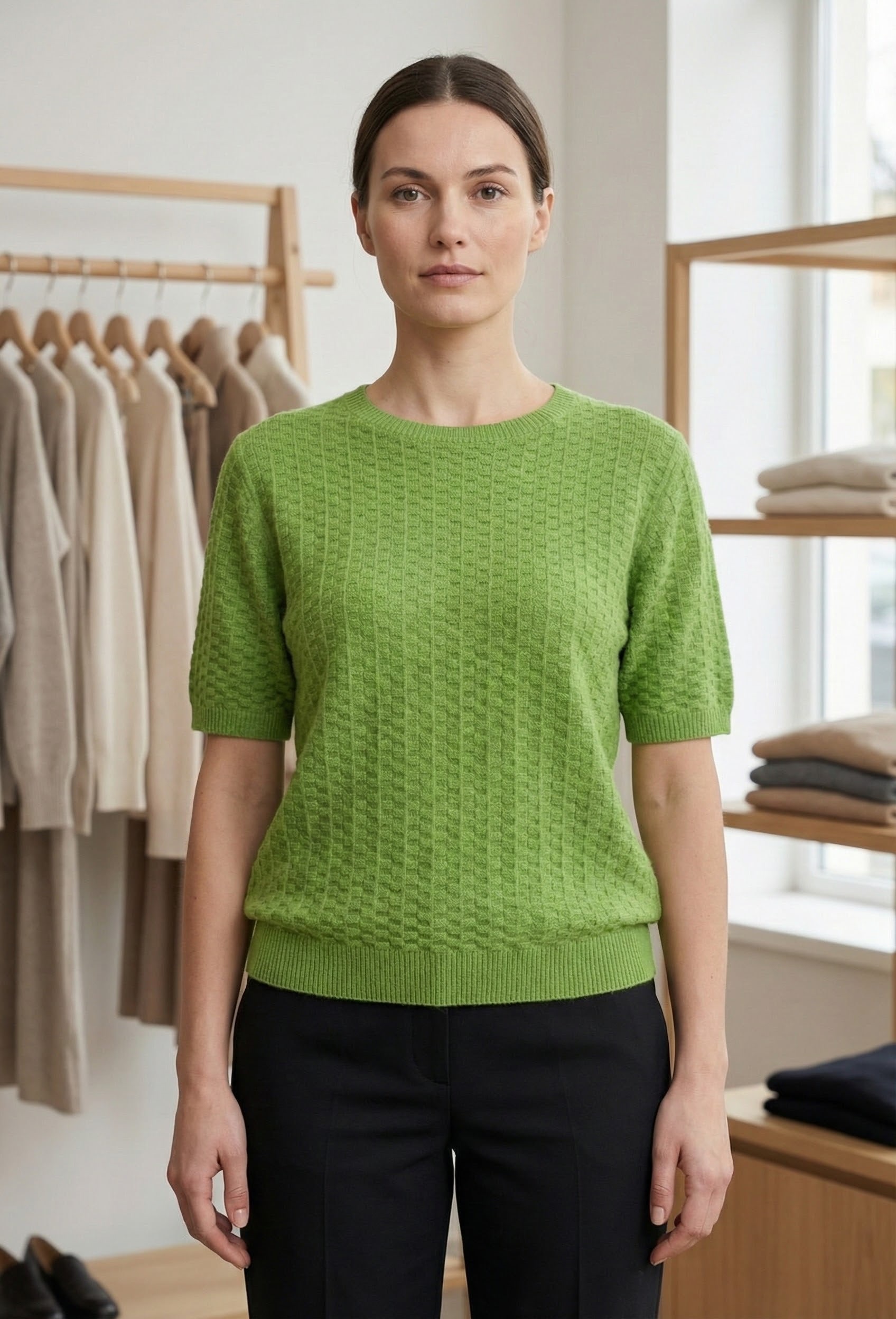 Cropped Textured Sweater