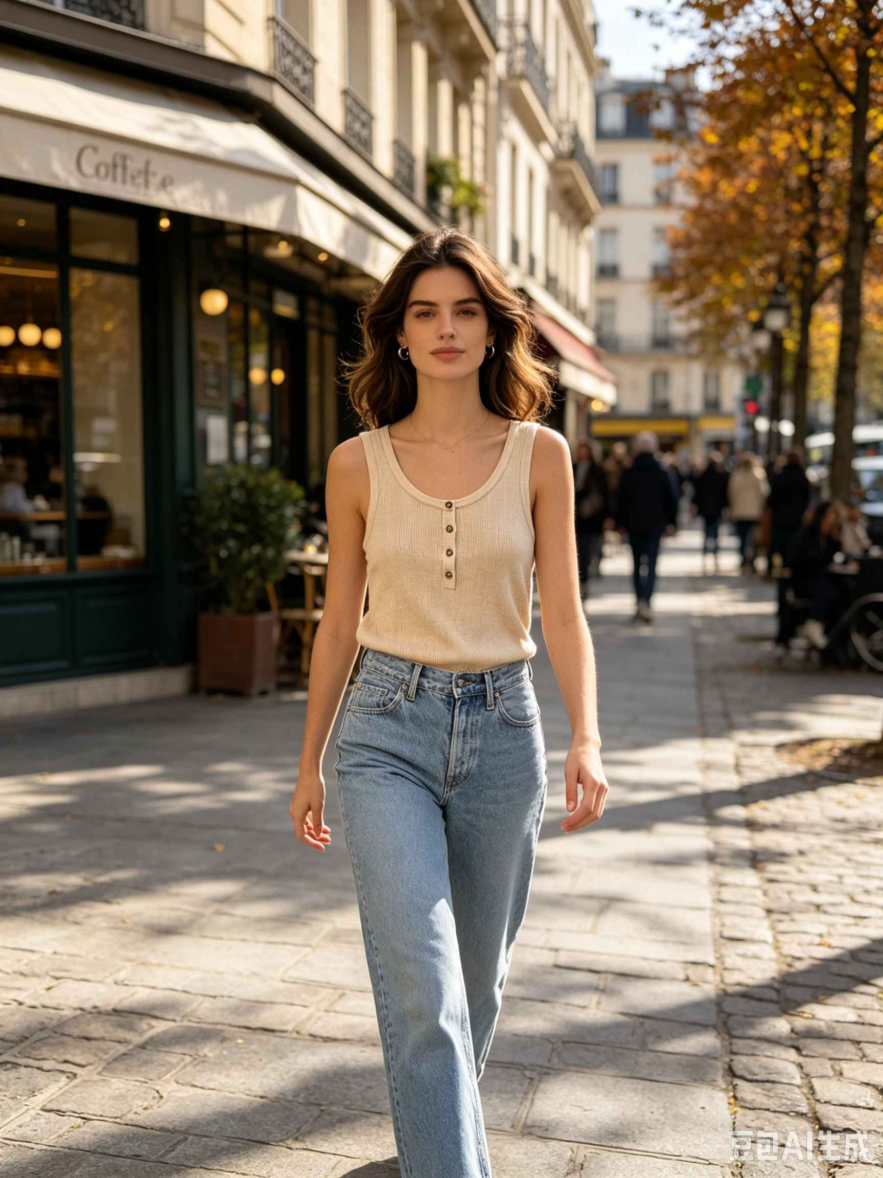 Fitted Button-Front Ribbed Top