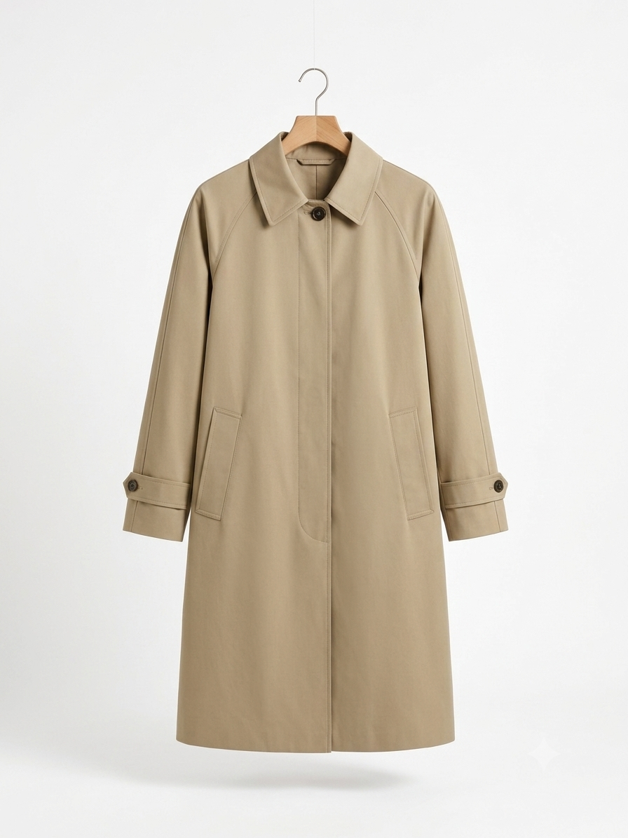 Knee-Length Straight Coat