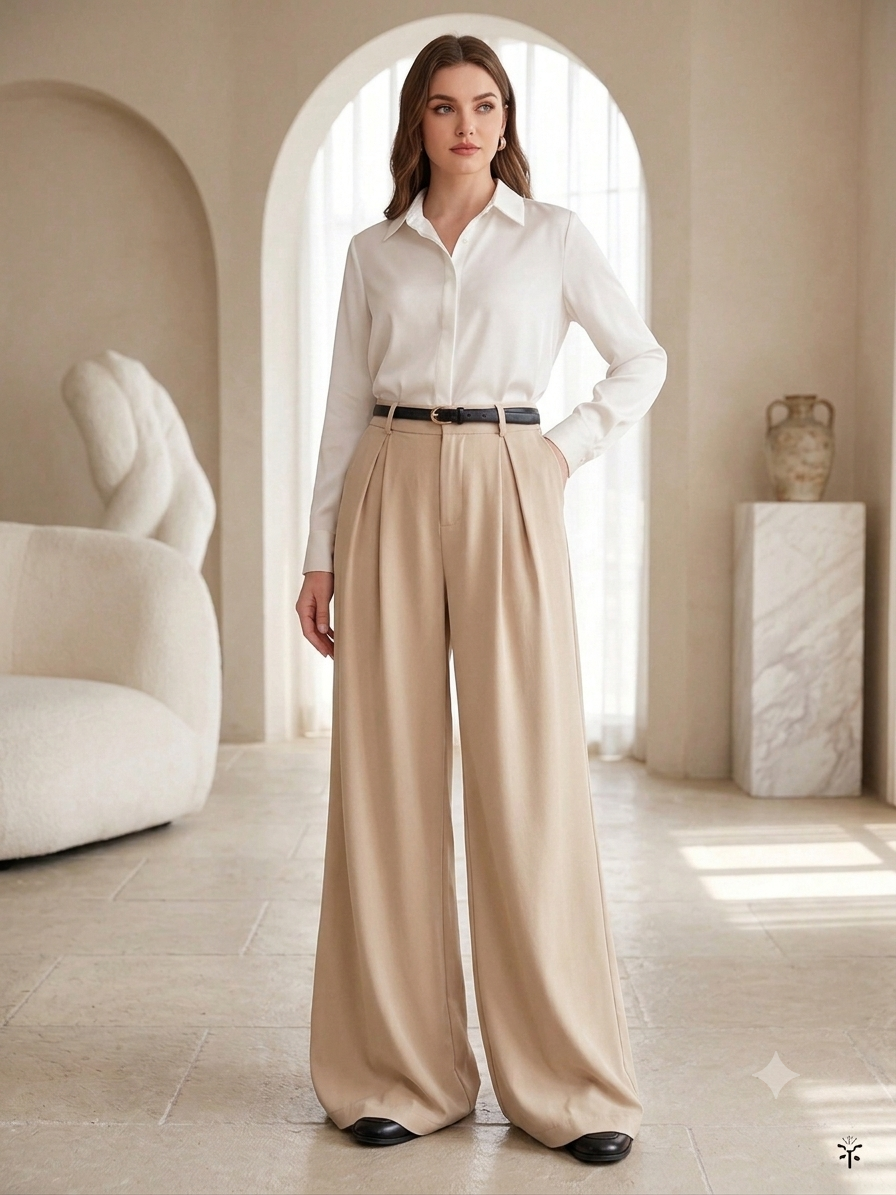 Wide Pleated Trousers