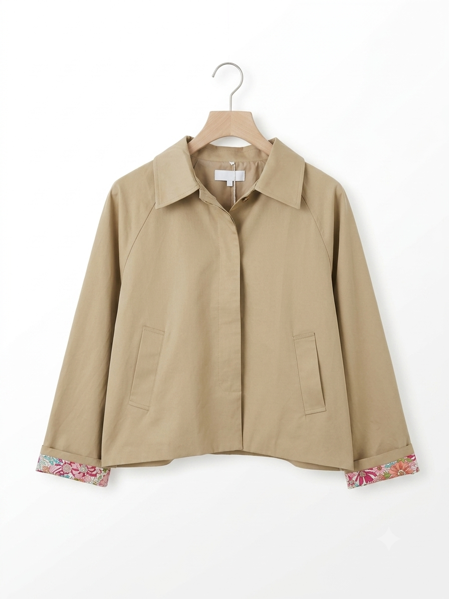 Short Jacket with Shirt Collar
