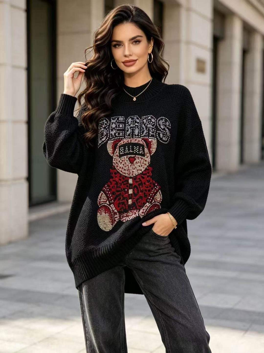 Oversized Sequin Sweater