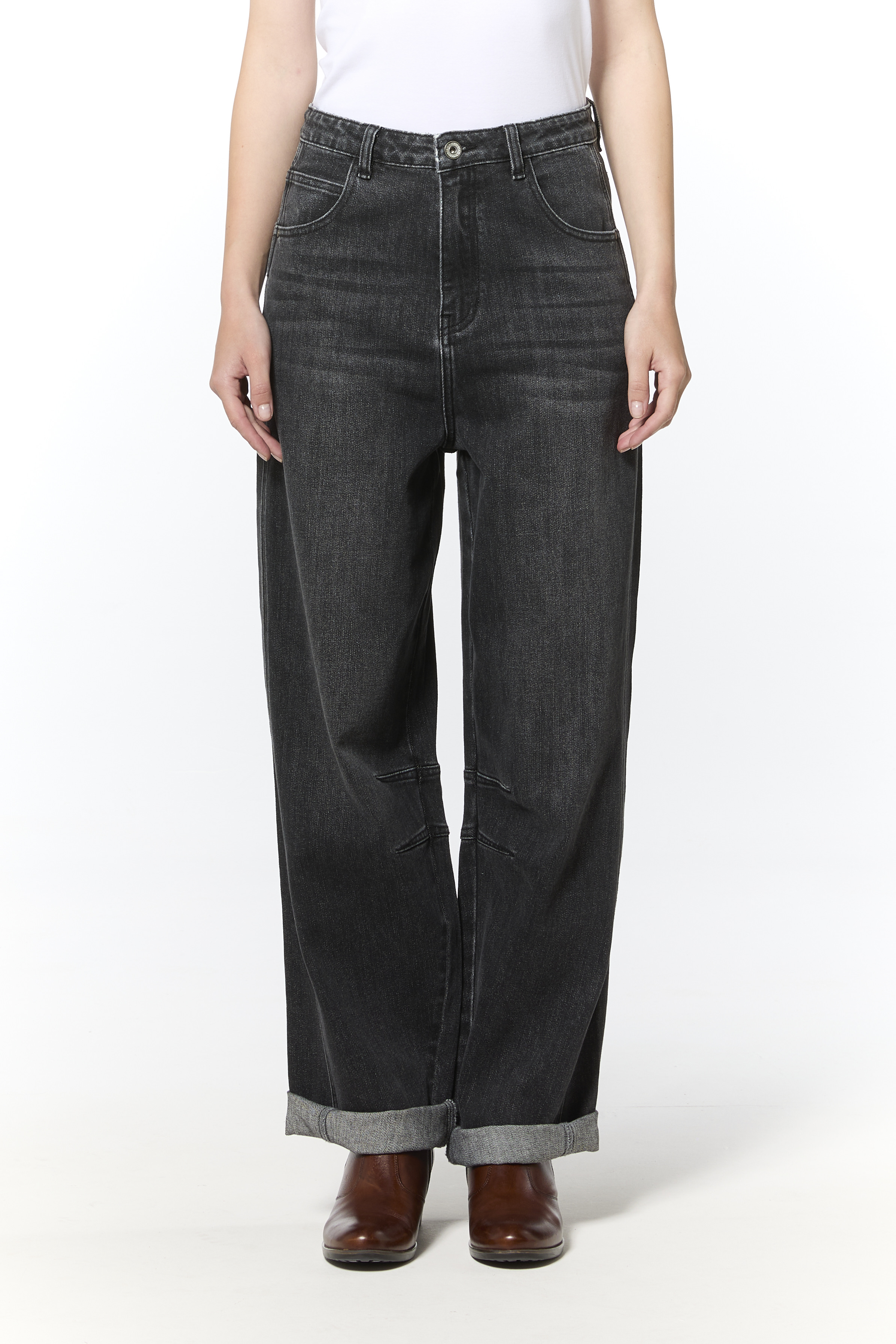 High‑Waisted Wide‑Leg Jeans