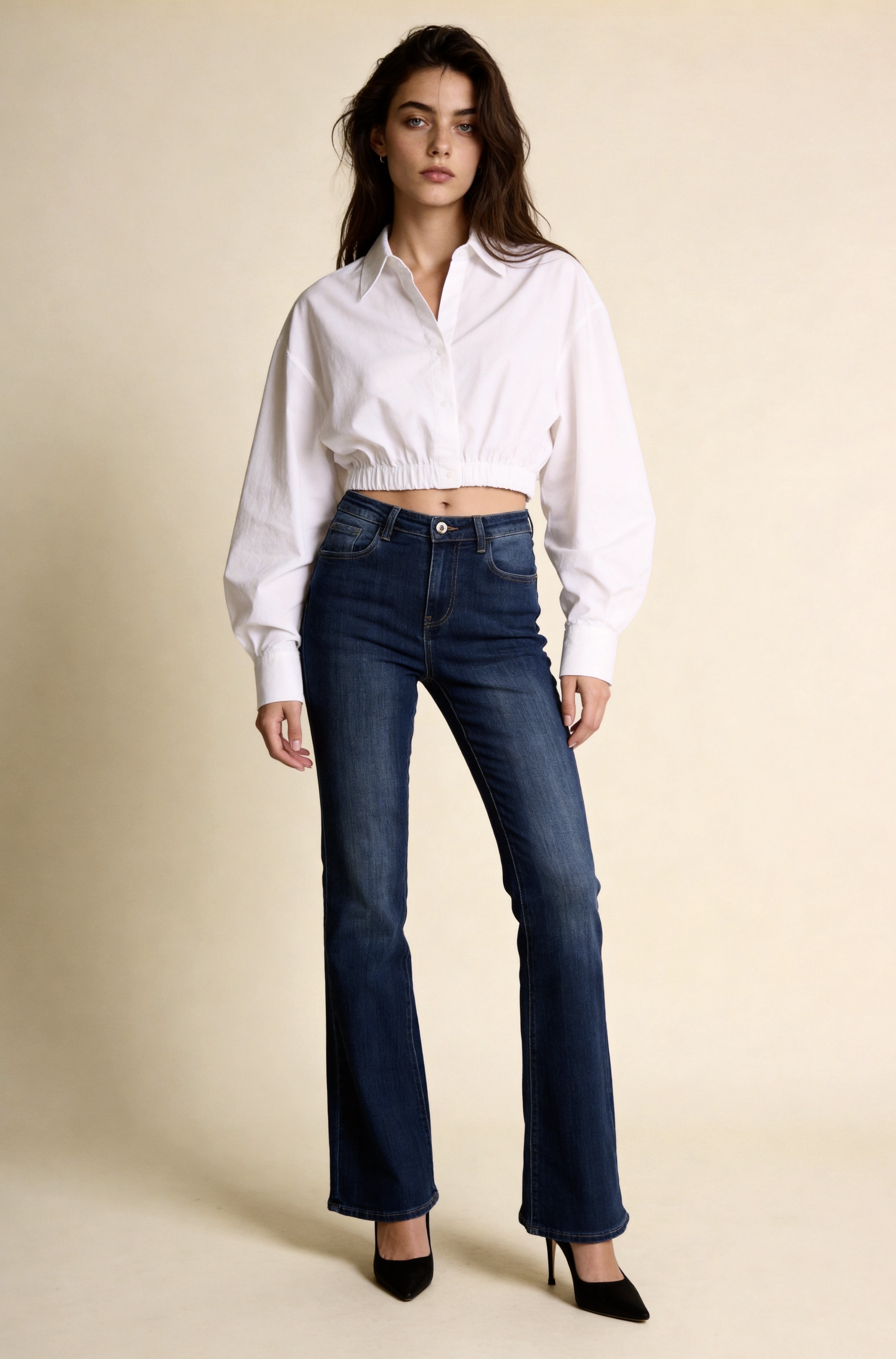 High-Waist Flared Jeans