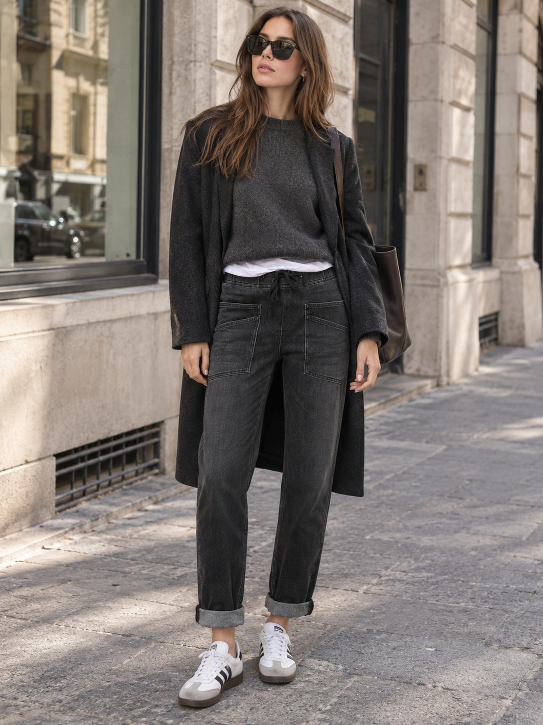 Straight Jeans with Drawstring