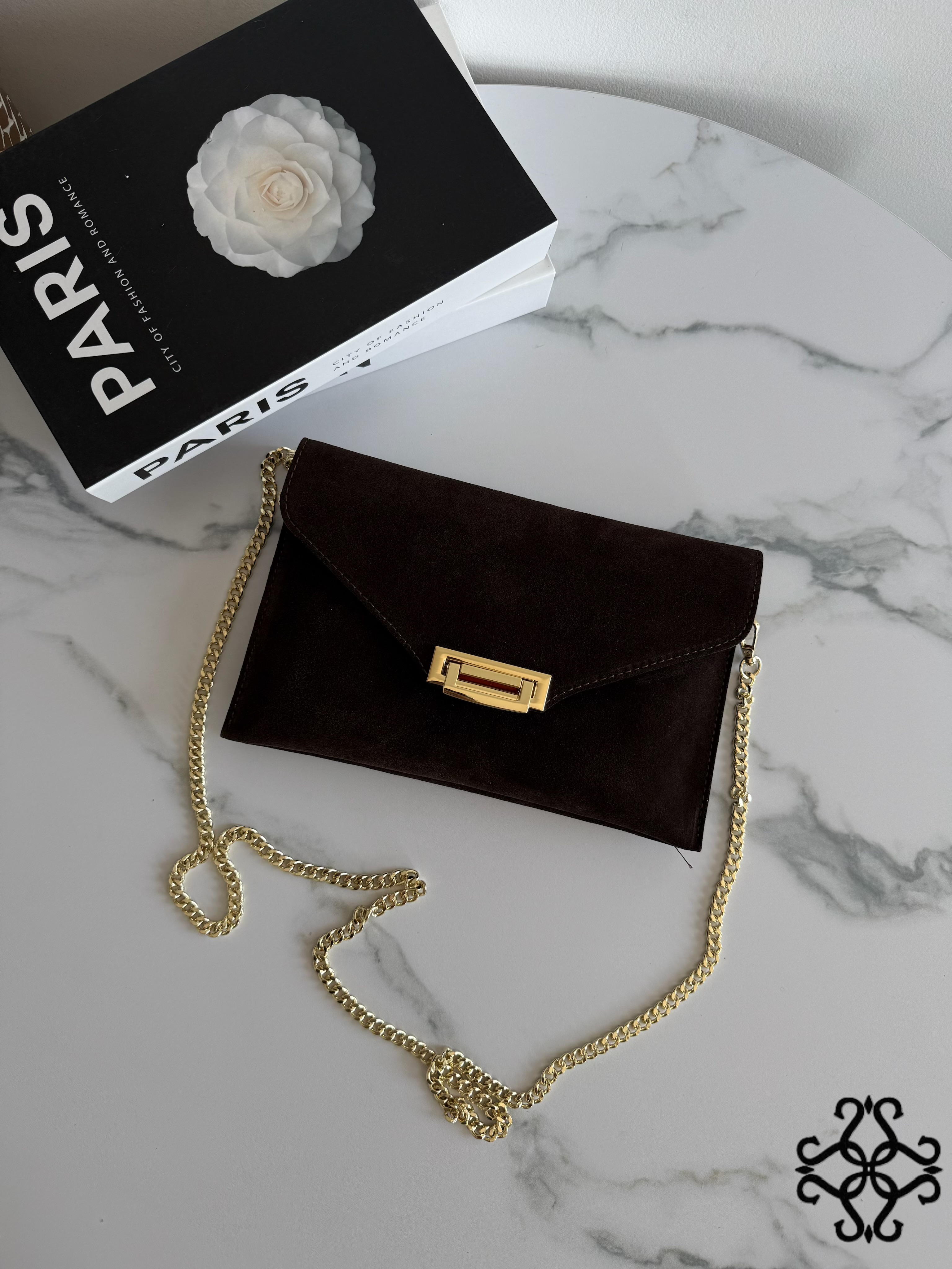 Suede Envelope Clutch