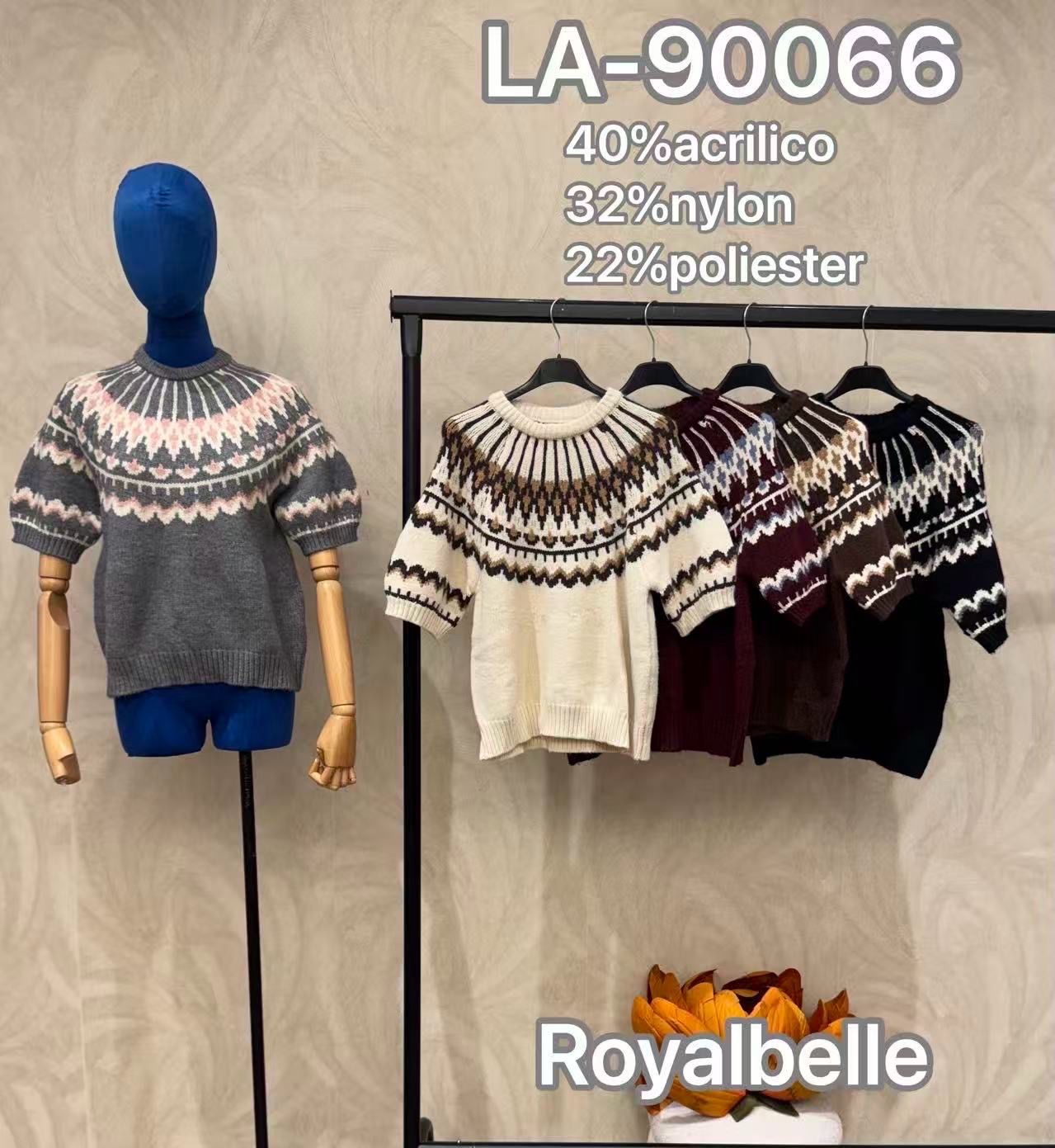 Cropped Jacquard Sweater