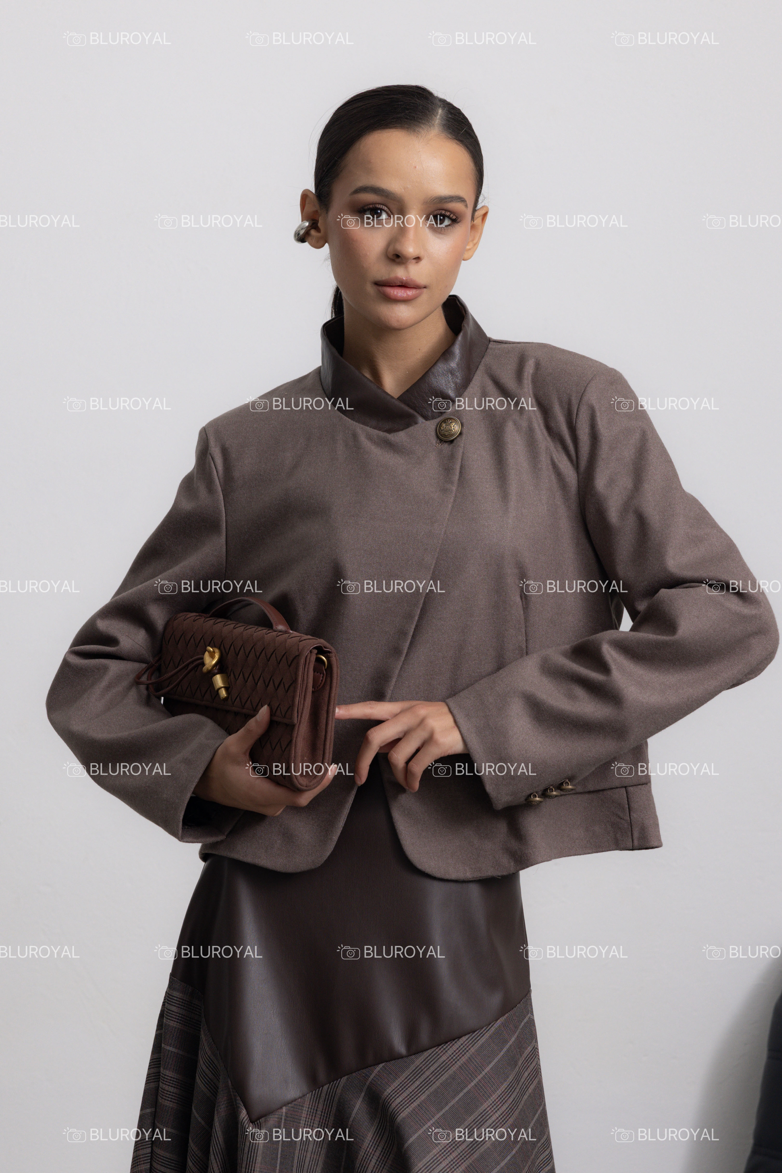 Stand-Collar Tailored Jacket