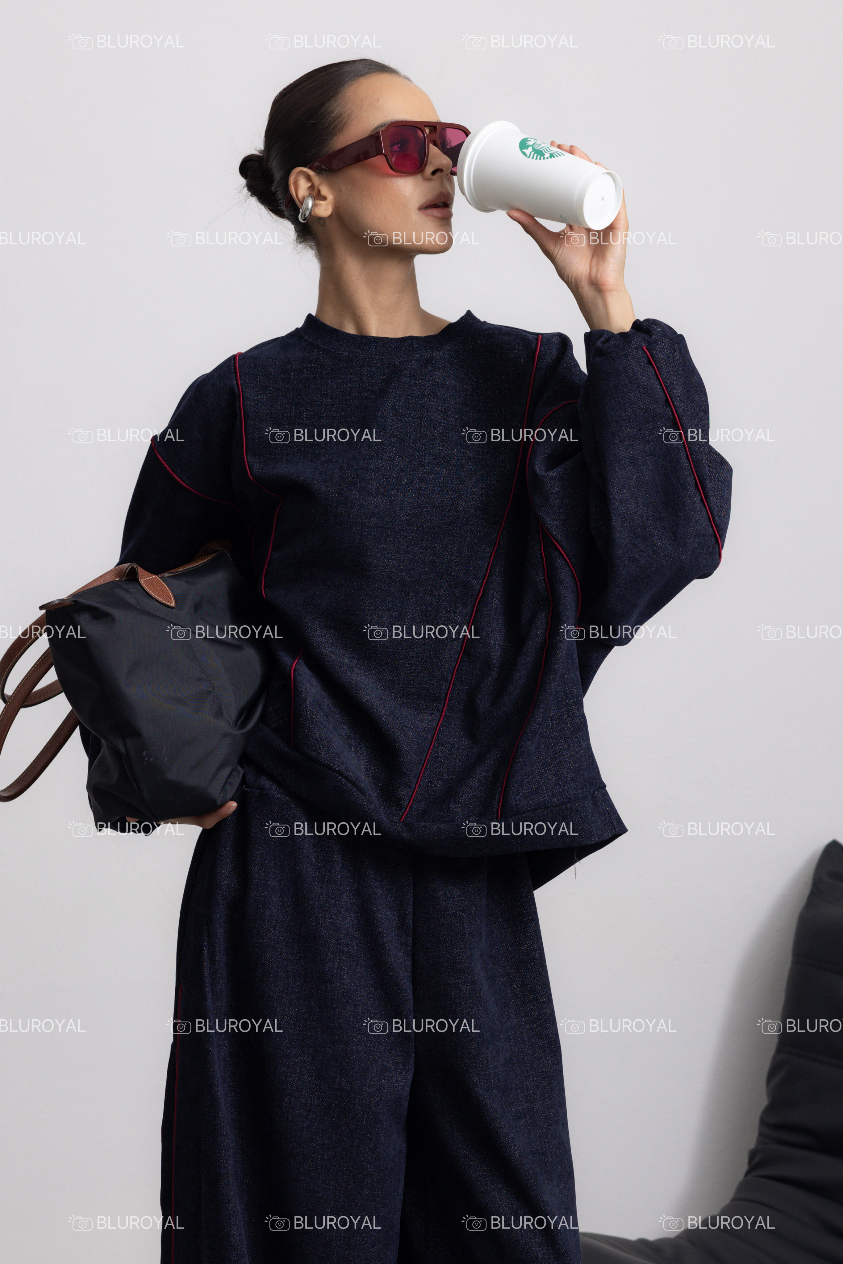 Oversized Sweatshirt with Balloon Sleeves